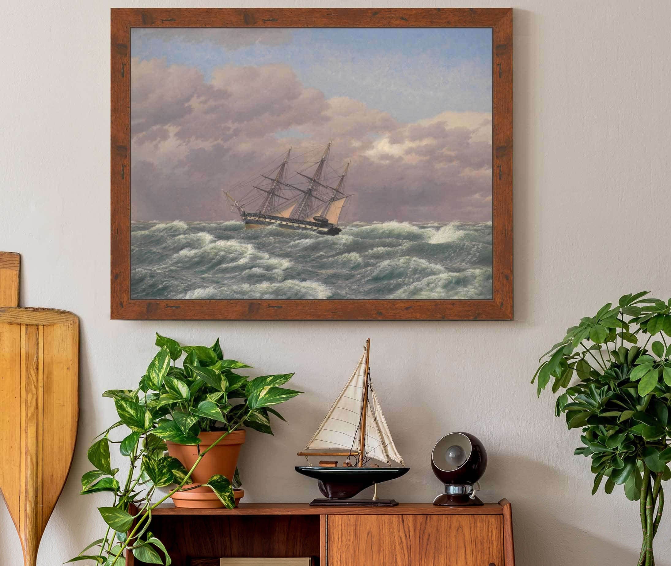 The Corvette Galathea In A Storm In The North Sea by Christoffer Wilhelm Eckersberg - Image 3