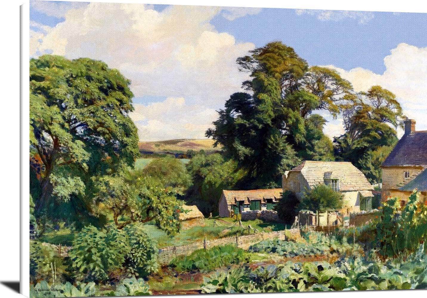 The Cottage Garden Painting George Spencer Watson Canvas Art