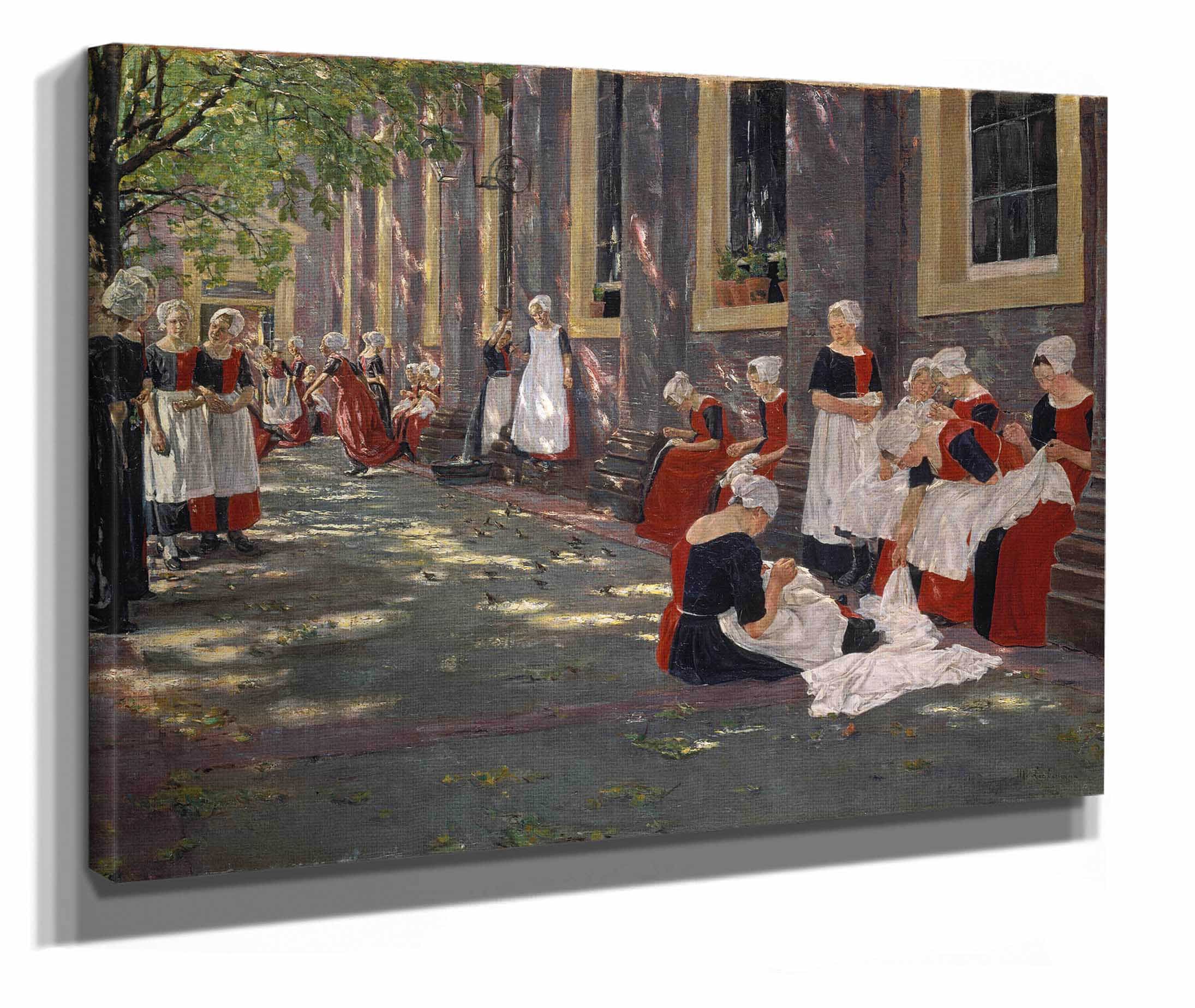 The Courtyard Of The Orphanage In Amsterdam by Max Liebermann - Image 2