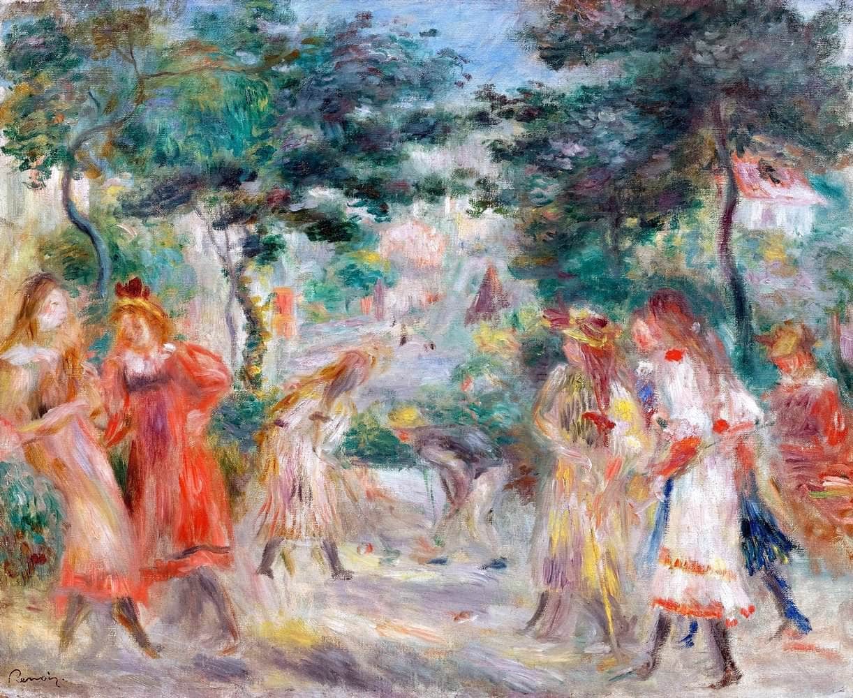 The Croquet Party Montmartre Painting Auguste Renoir Canvas Art - Image 5
