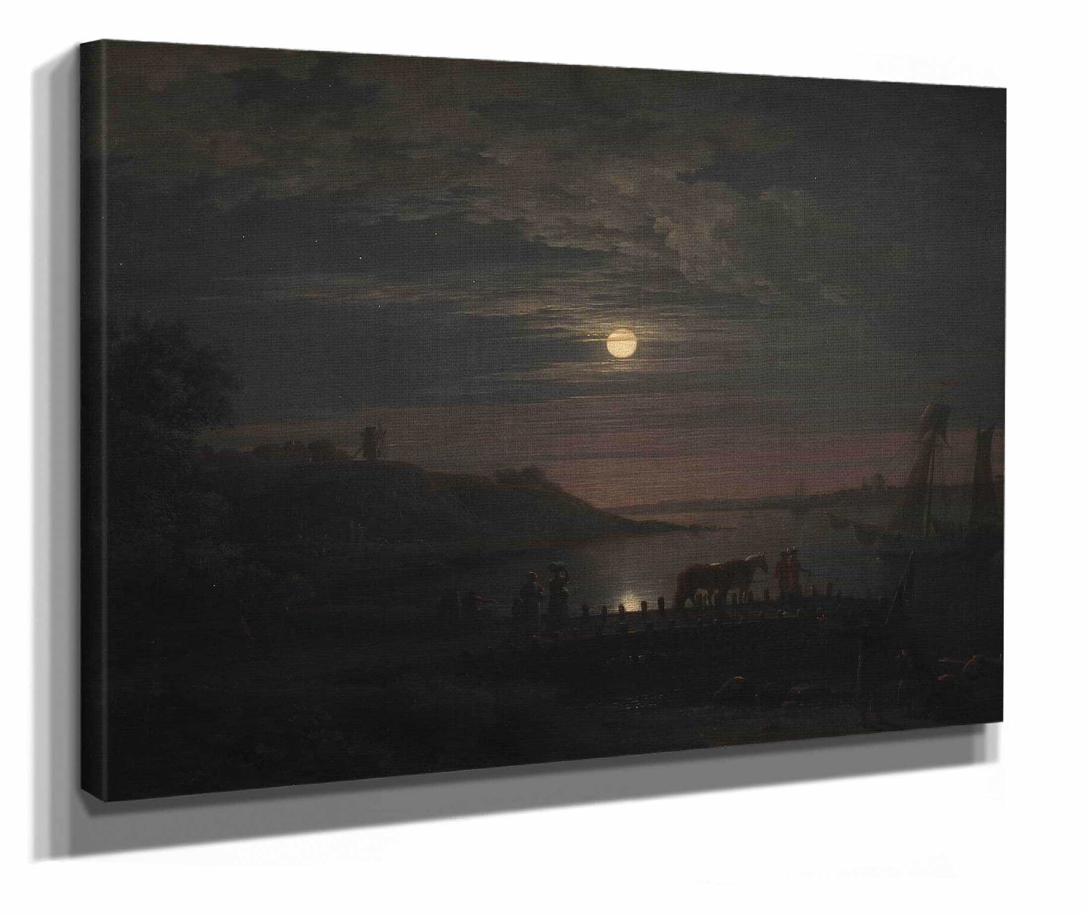The Crossing Over The Little Belt At Snoghoj Moonrise by Jens Juel - Image 2