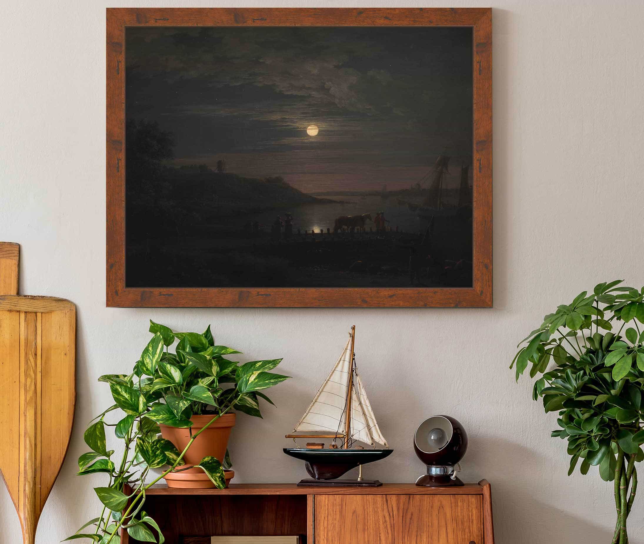 The Crossing Over The Little Belt At Snoghoj Moonrise by Jens Juel - Image 3