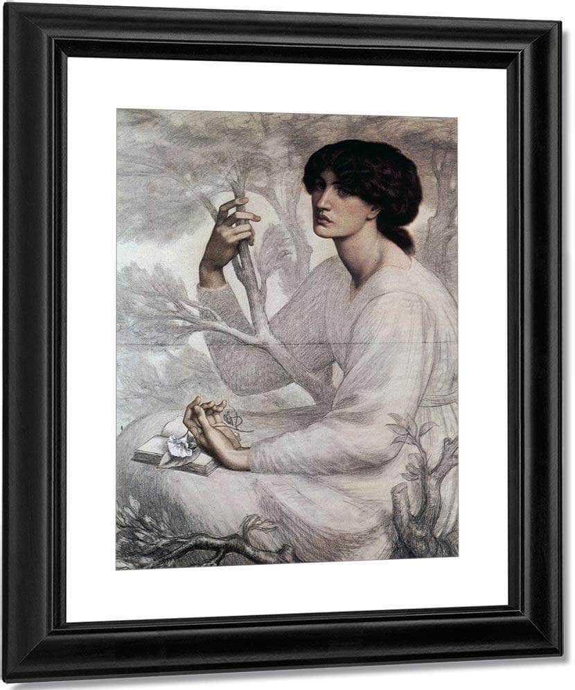 The Day Dream Study 1878 Chalk 104 8X76 8Cm Ashmolean Museum Oxford By Dante Gabriel Rossetti - Image 3