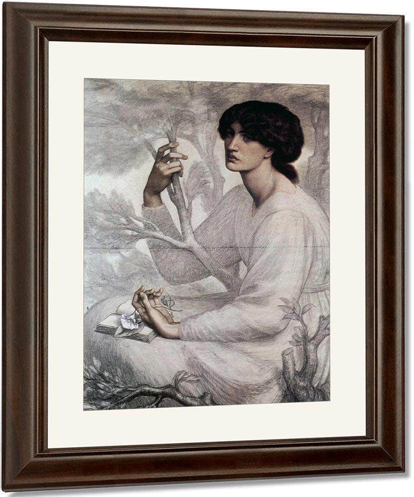 The Day Dream Study 1878 Chalk 104 8X76 8Cm Ashmolean Museum Oxford By Dante Gabriel Rossetti - Image 4
