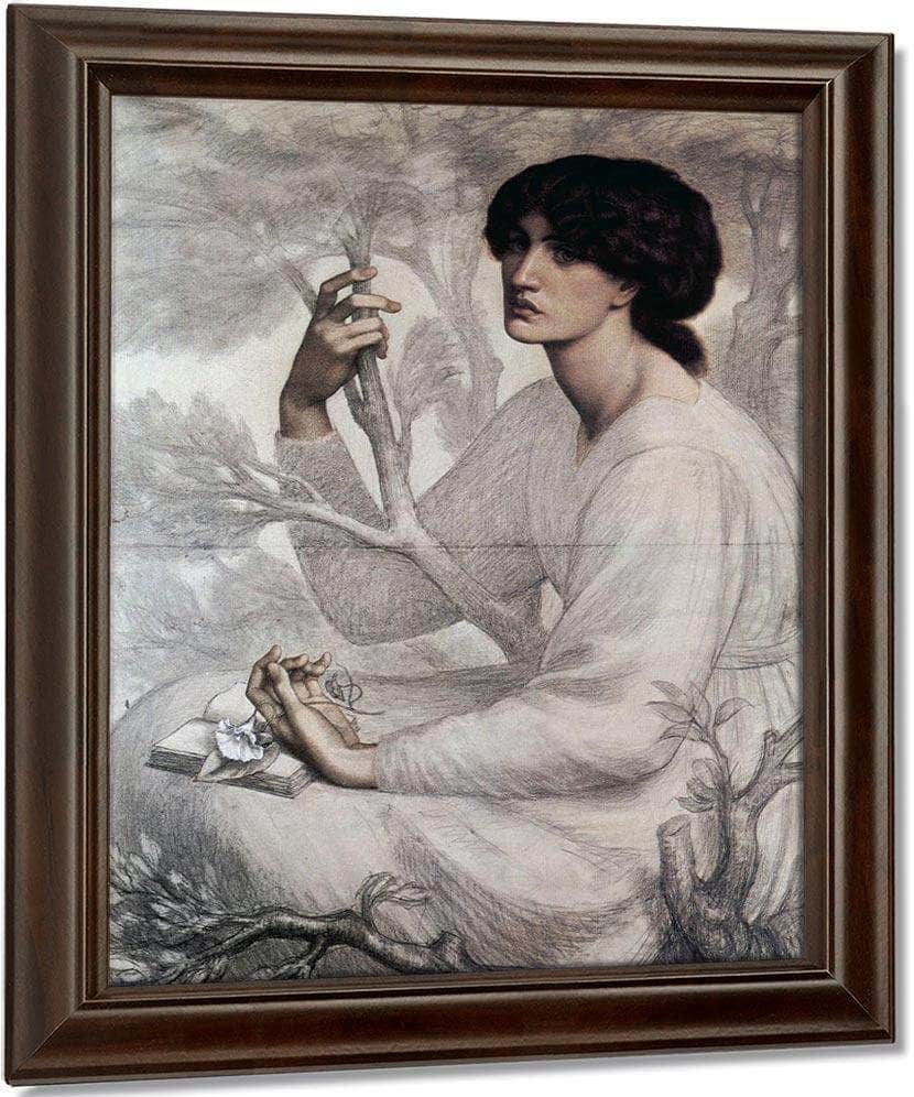 The Day Dream Study 1878 Chalk 104 8X76 8Cm Ashmolean Museum Oxford By Dante Gabriel Rossetti - Image 5