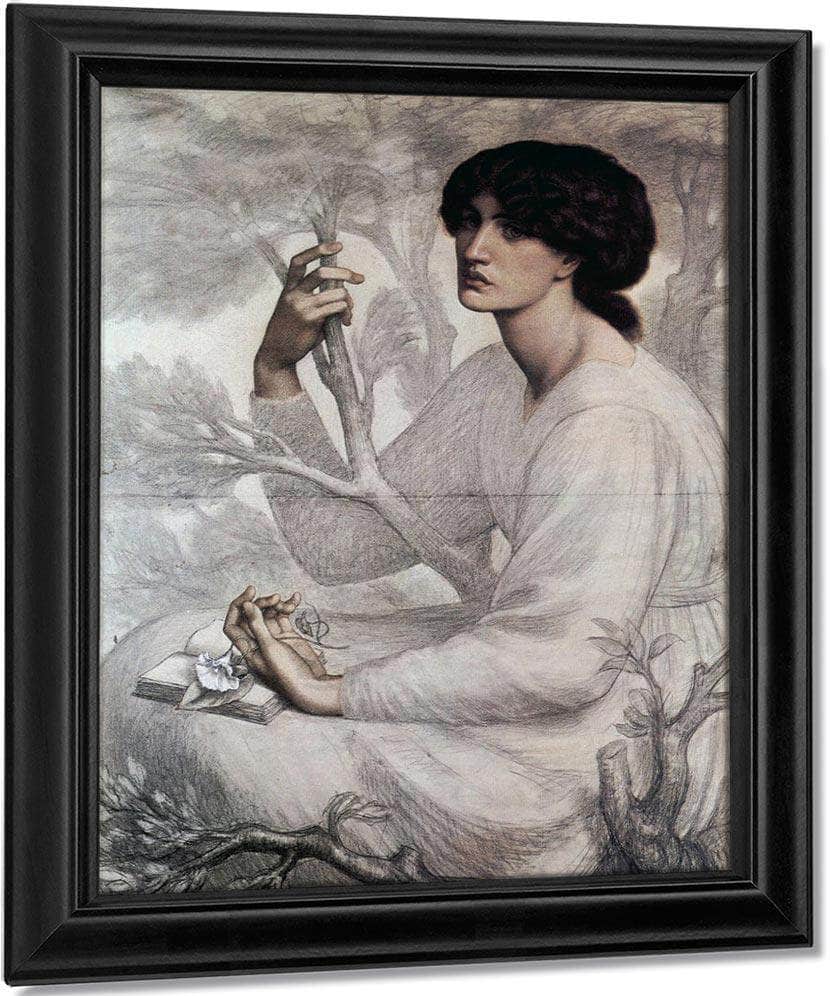 The Day Dream Study 1878 Chalk 104 8X76 8Cm Ashmolean Museum Oxford By Dante Gabriel Rossetti - Image 7