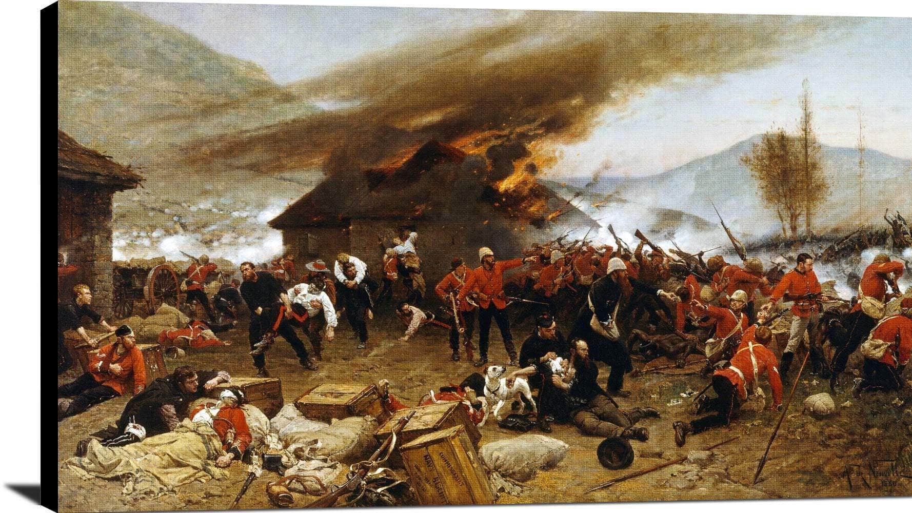 The Defence Of Rorke's Drift Painting Alphonse De Neuville Canvas Art - Image 2