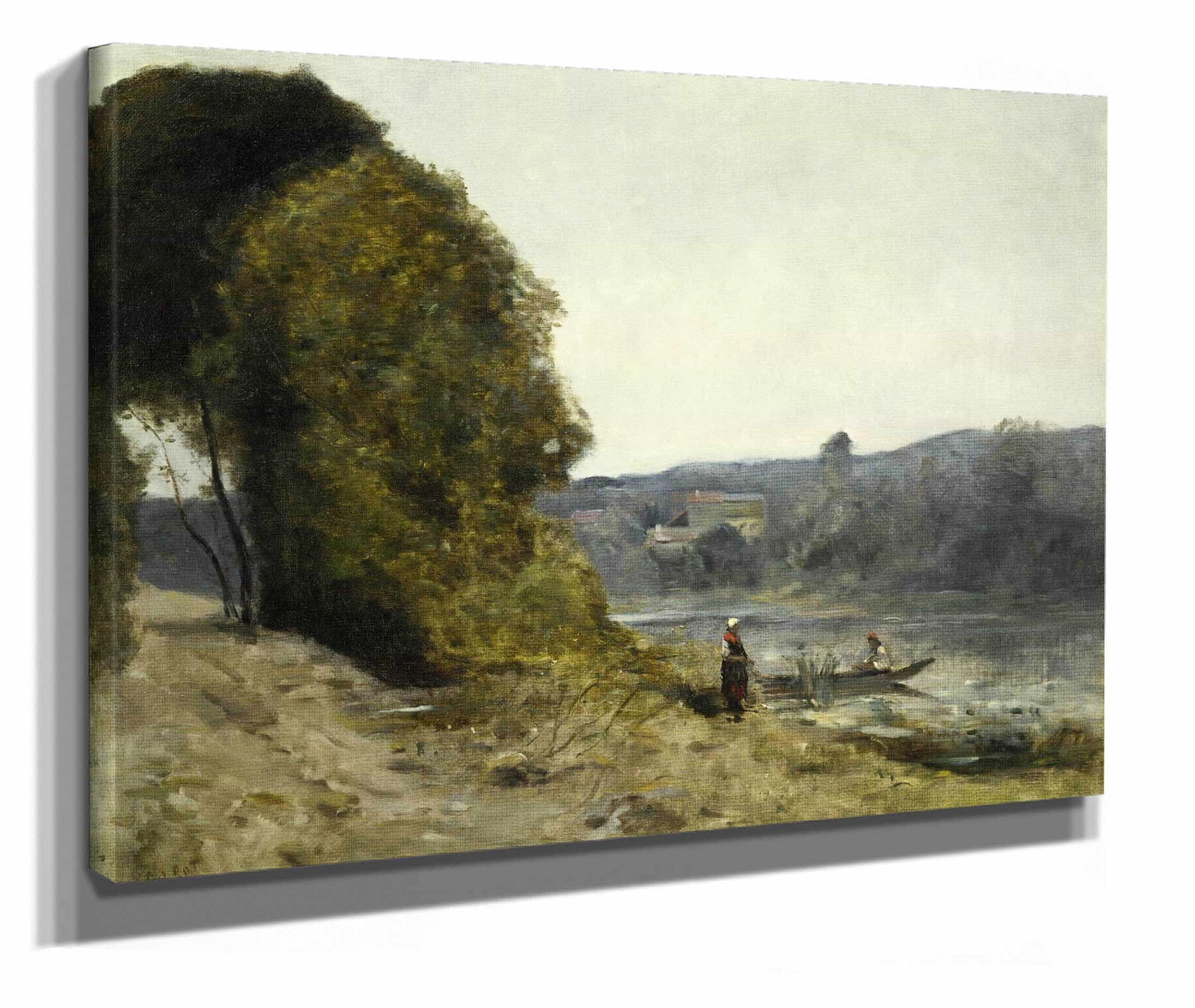 The Departure Of The Boatman From Until by Jean Baptiste Camille Corot - Image 2