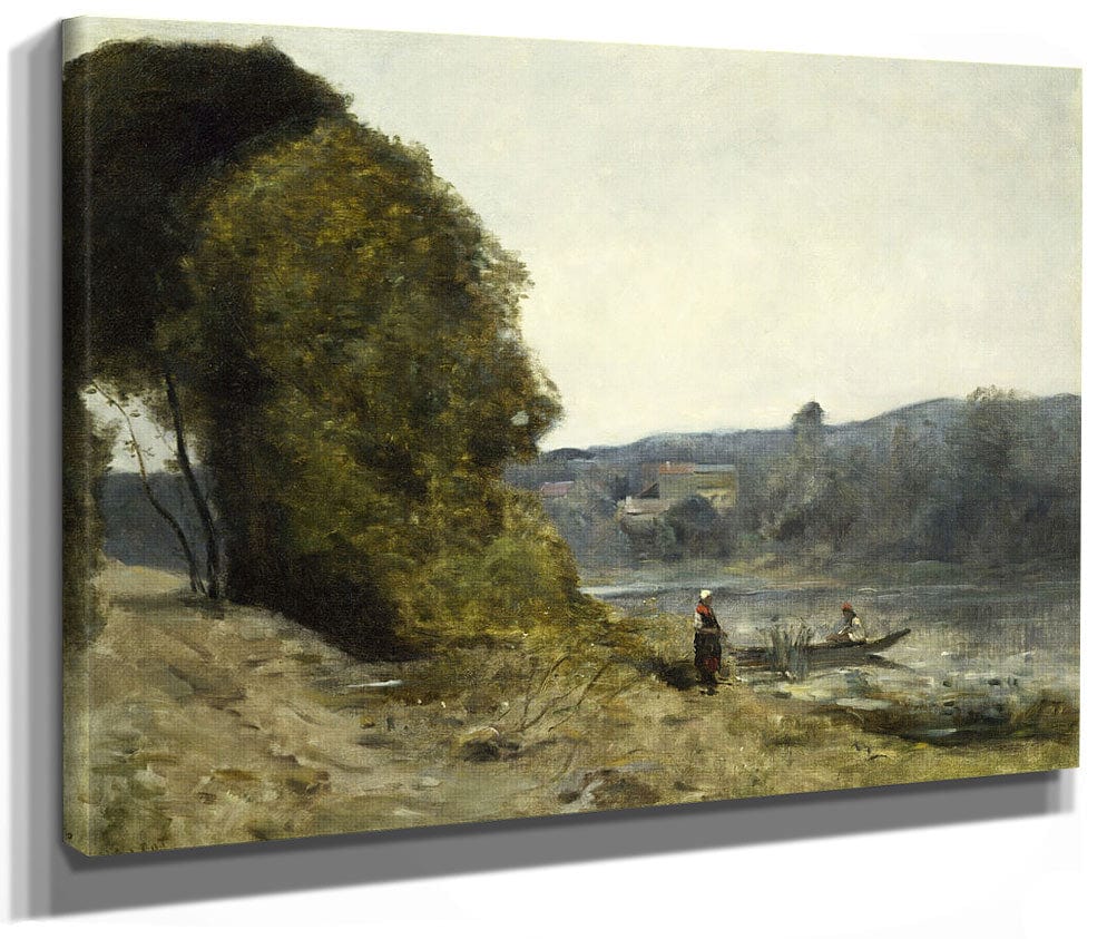 The Departure Of The Boatman By Jean Baptiste Camille Corot