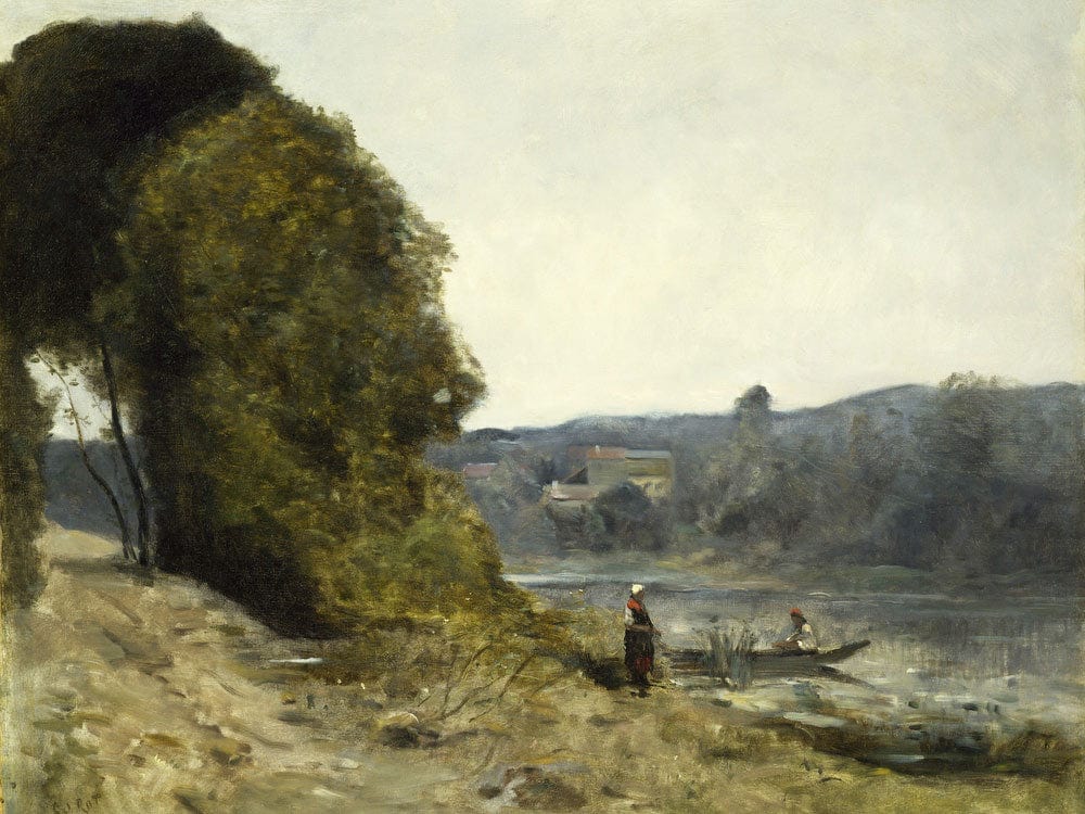 The Departure Of The Boatman By Jean Baptiste Camille Corot - Image 7