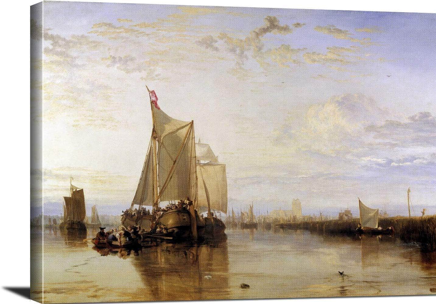 The Dort Packet Boat From Rotterdam Becalmed Painting Jmw Turner Canvas Art - Image 3