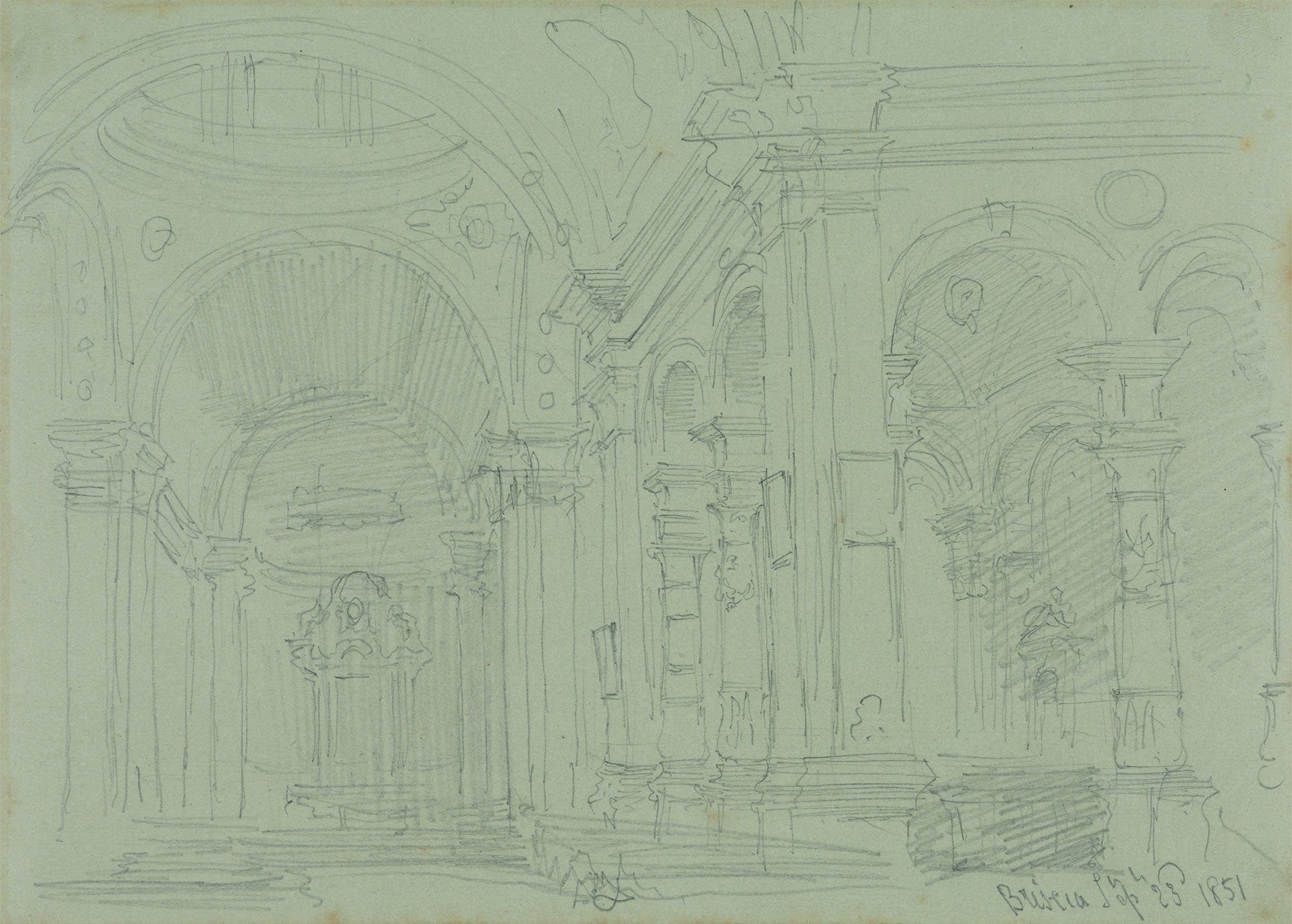 The Duomo At Brescia Interior by David Roberts - Image 2