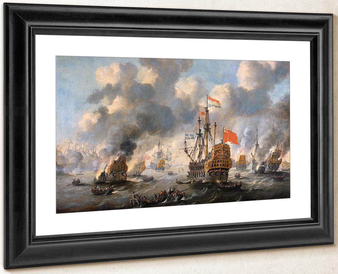 The Dutch Burn Down The English Fleet Before Chatham By Peter Van De Velde - Image 2