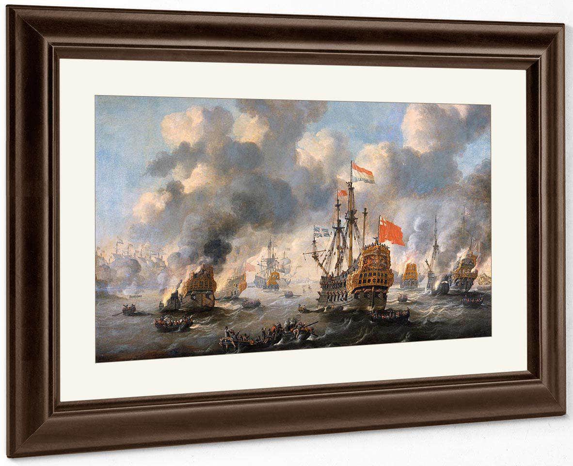 The Dutch Burn Down The English Fleet Before Chatham By Peter Van De Velde - Image 4