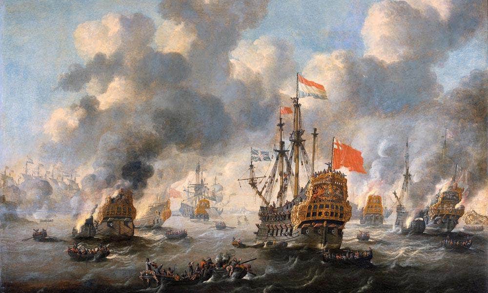 The Dutch Burn Down The English Fleet Before Chatham By Peter Van De Velde - Image 6