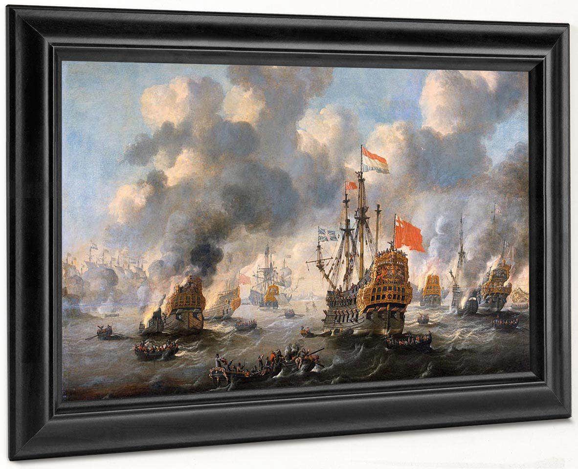 The Dutch Burn Down The English Fleet Before Chatham By Peter Van De Velde - Image 7