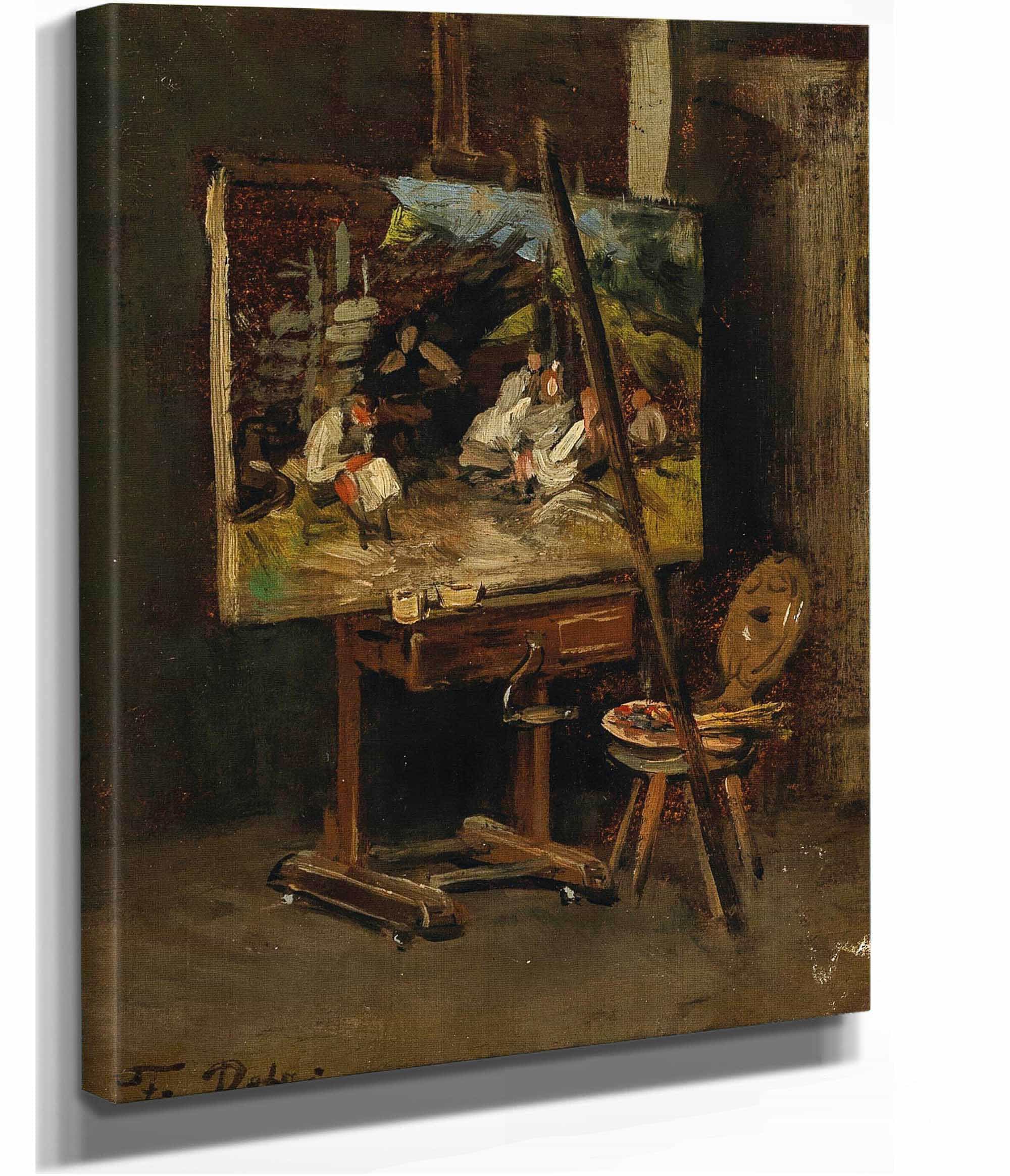 The Easel Of The Artist by Franz Von Defregger - Image 2