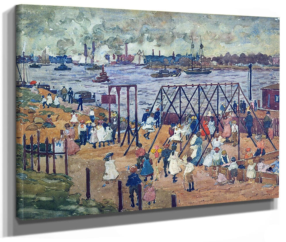 The East River 1910 By Maurice Prendergast