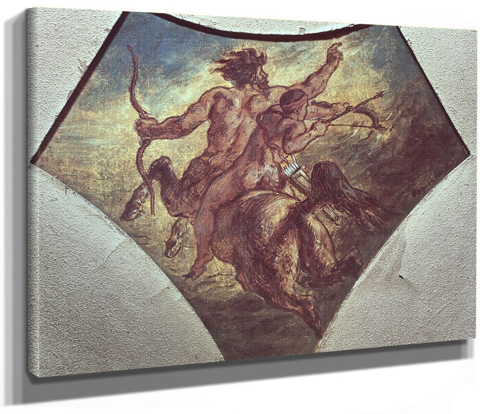 The Education Of Achilles (Replica Of The First Sketch Made For One Of The Four Pendentives In The Coupole De La Poesie In The Chamber Of Deputies By Ferdinand Victor Eugene Delacroix