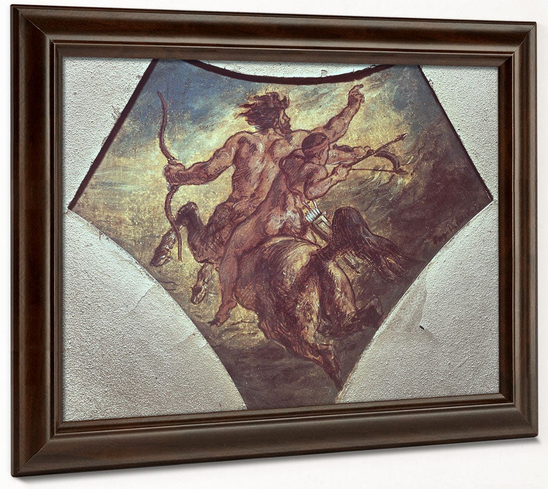 The Education Of Achilles (Replica Of The First Sketch Made For One Of The Four Pendentives In The Coupole De La Poesie In The Chamber Of Deputies By Ferdinand Victor Eugene Delacroix - Image 4