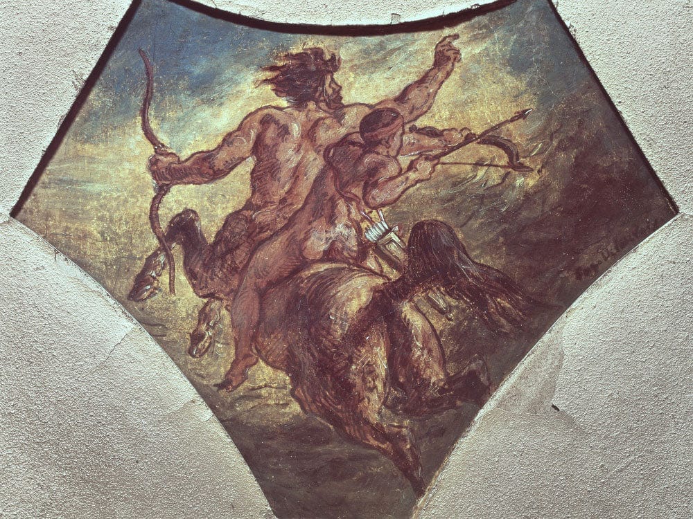 The Education Of Achilles (Replica Of The First Sketch Made For One Of The Four Pendentives In The Coupole De La Poesie In The Chamber Of Deputies By Ferdinand Victor Eugene Delacroix - Image 5