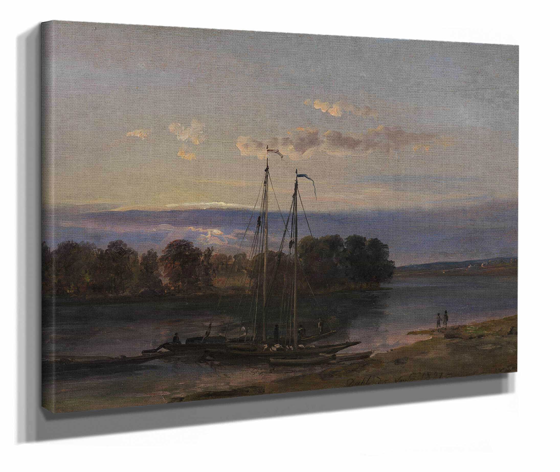 The Elbe At Sunset by Johan Christian Dahl - Image 2
