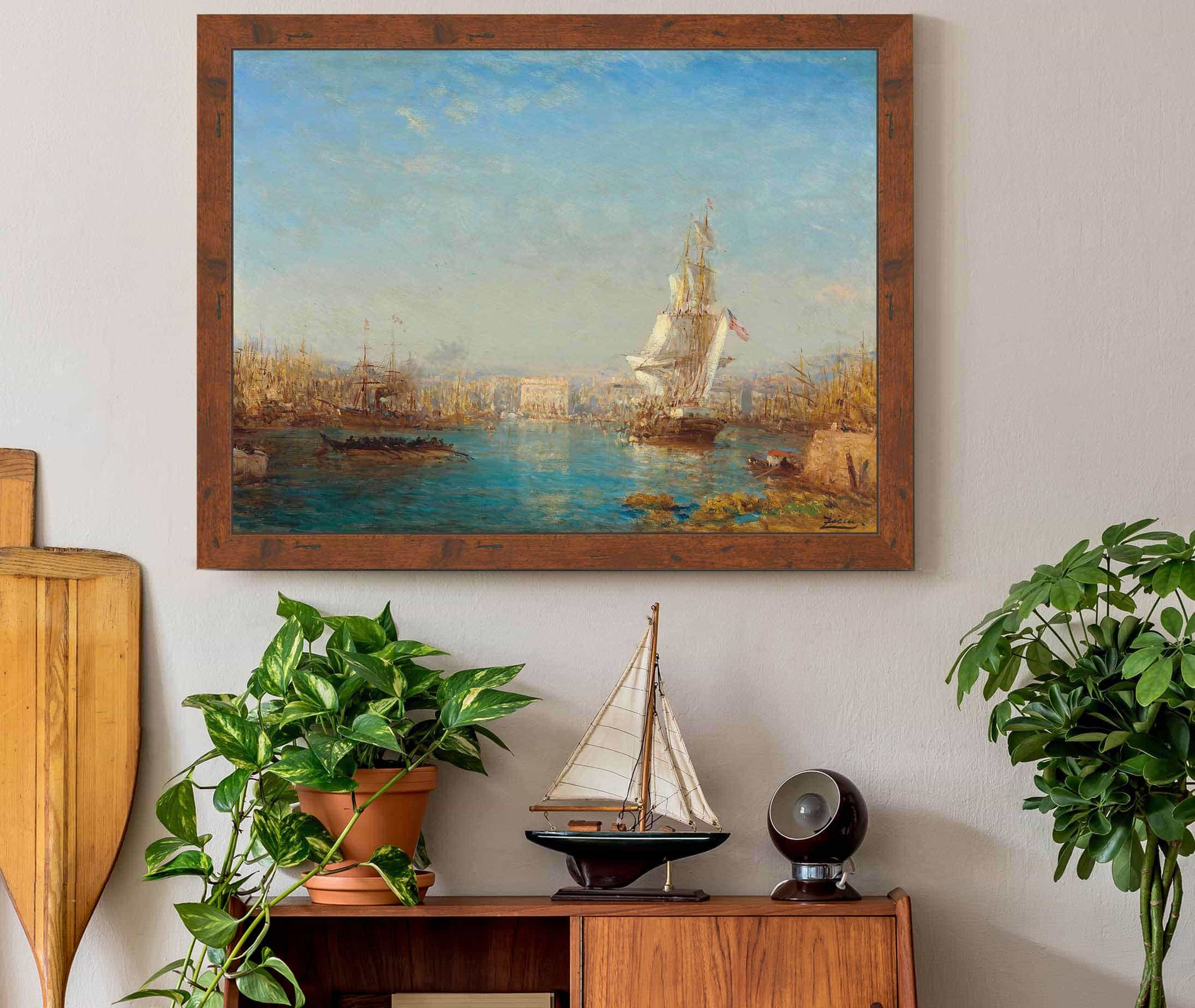 The Entrance To The Canal Marseille by Felix Ziem - Image 3