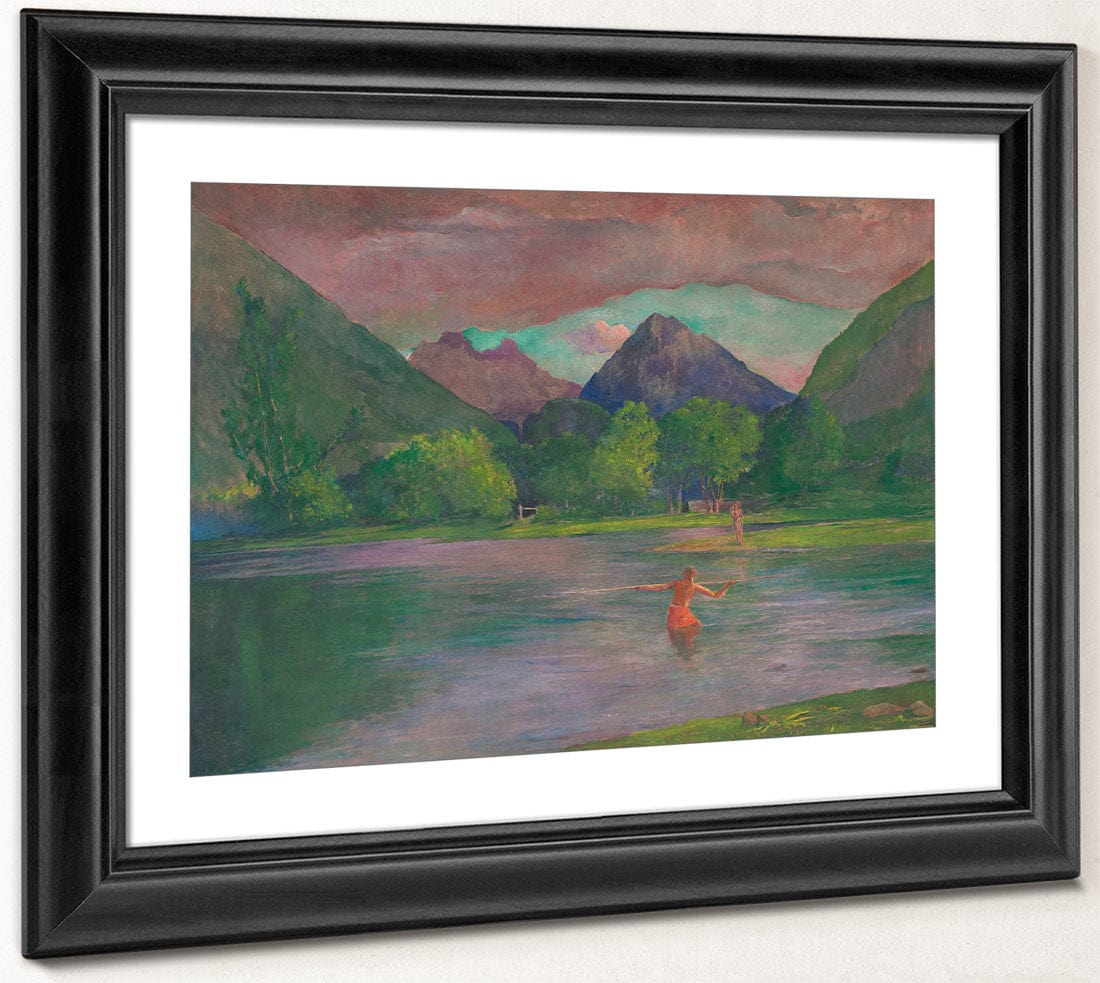 The Entrance To The Tautira River Tahiti Fisherman Spearing A Fish By John La Farge - Image 4