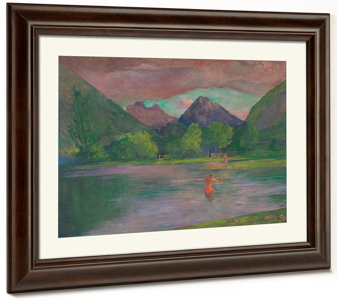 The Entrance To The Tautira River Tahiti Fisherman Spearing A Fish By John La Farge - Image 5