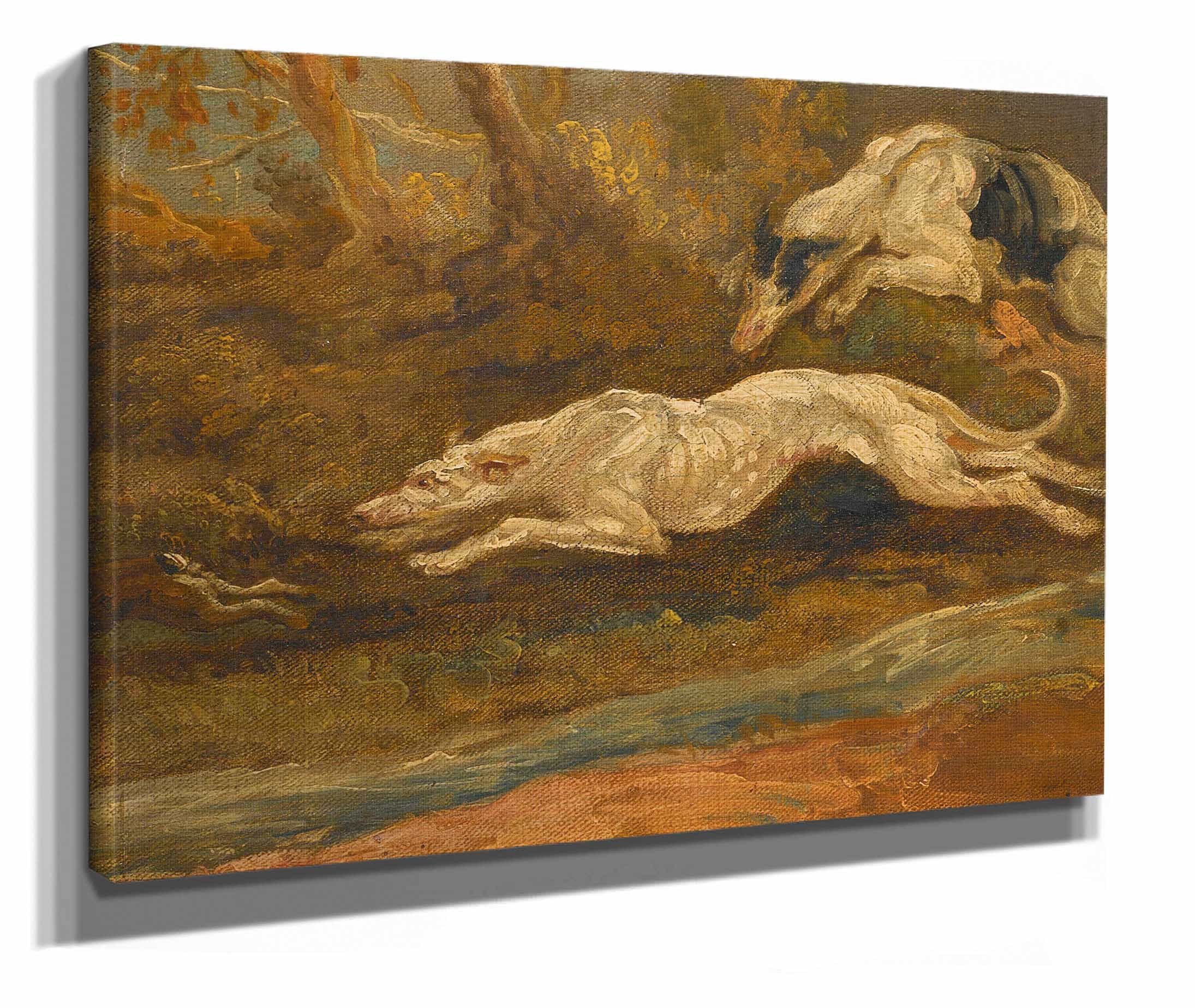The Escape Two Greyhounds Coursing A Hare by James Ward - Image 2