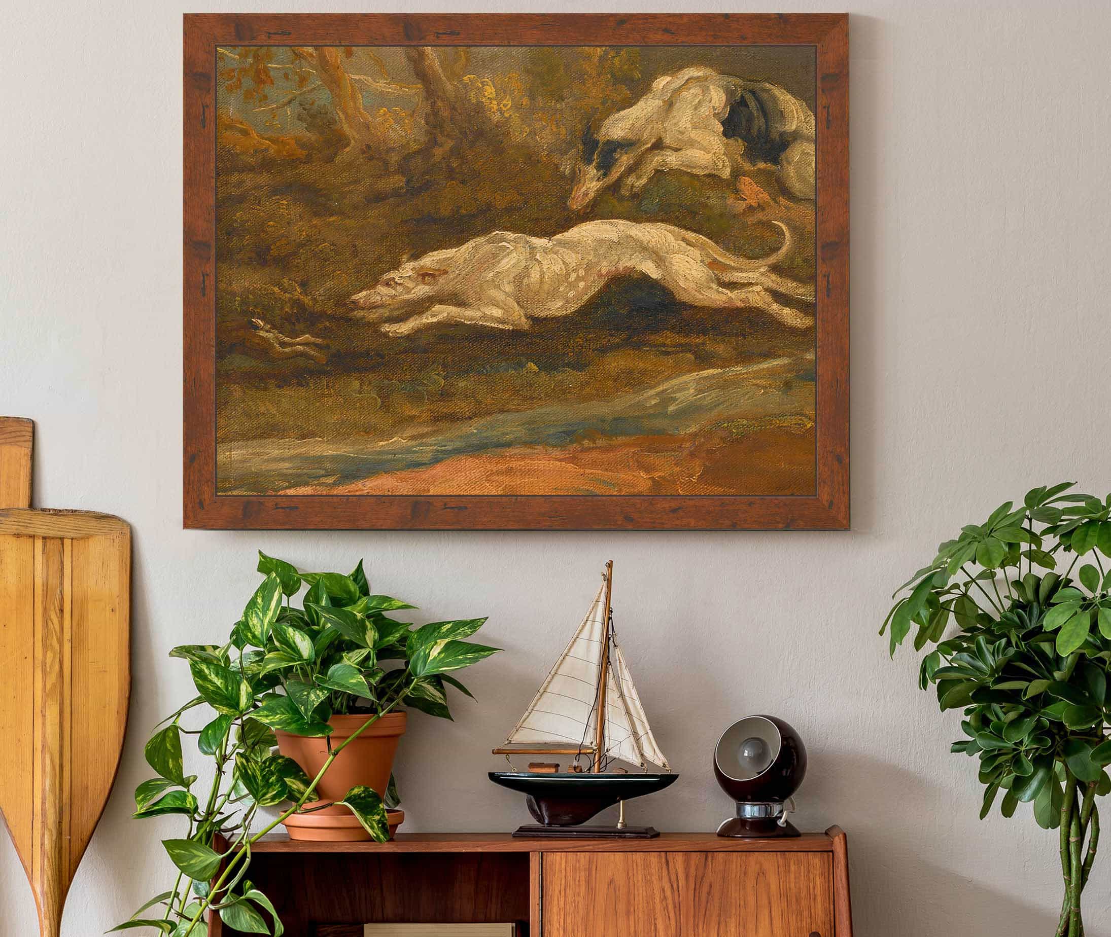 The Escape Two Greyhounds Coursing A Hare by James Ward - Image 3
