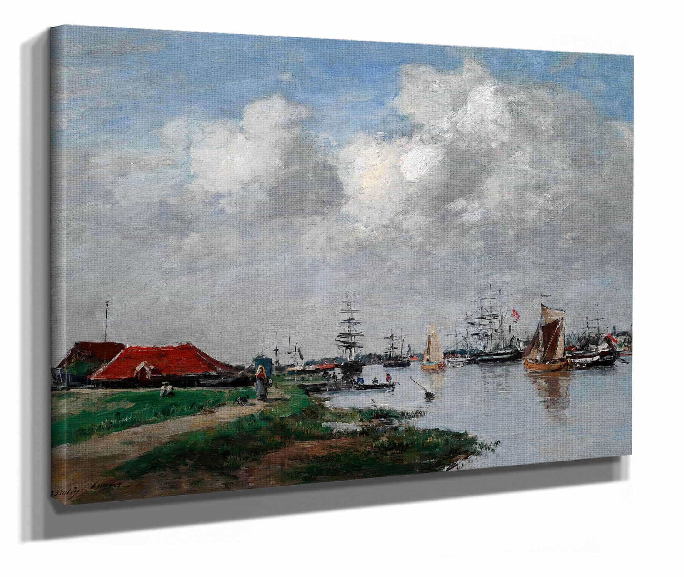 The Escaut River In Antwerp by Eugene Boudin