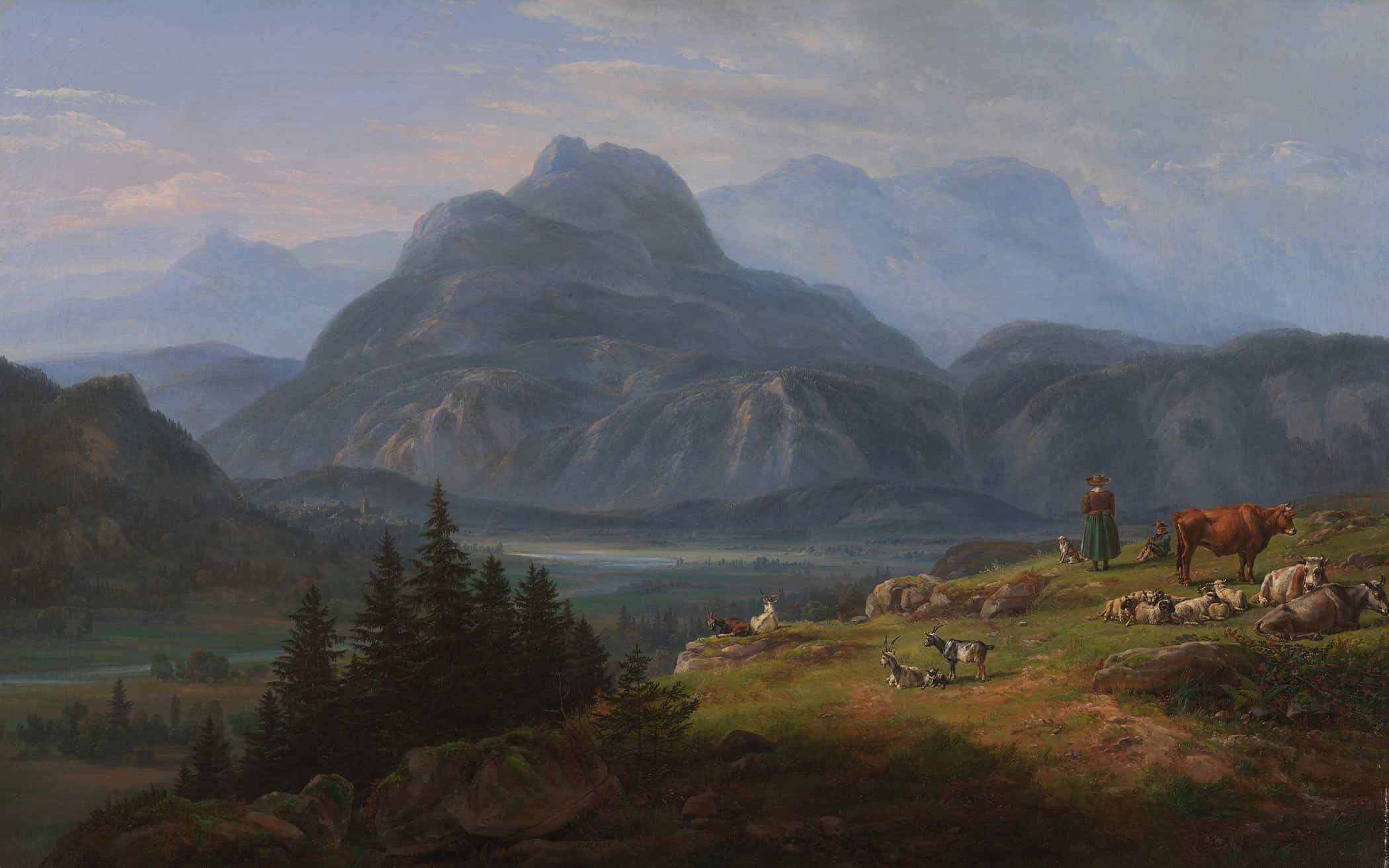 The Etsch Valley Near Roveredo by Johan Christian Dahl - Image 2