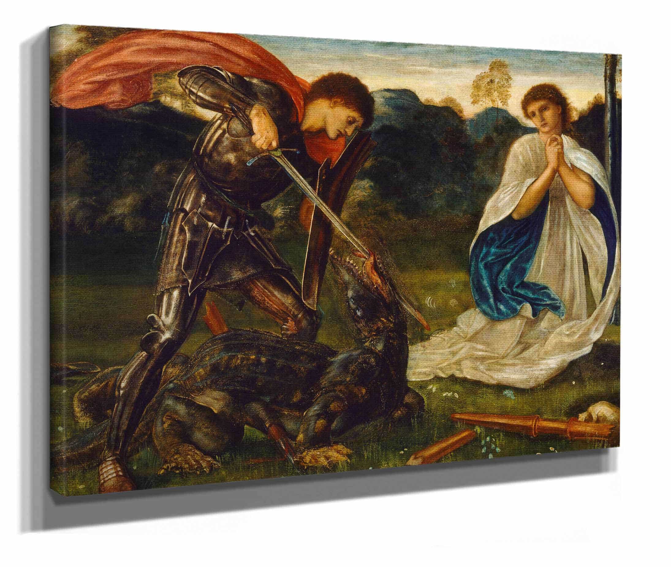 The Fight St George Kills The Dragon Vi by Sir Edward Coley Burne Jones - Image 2