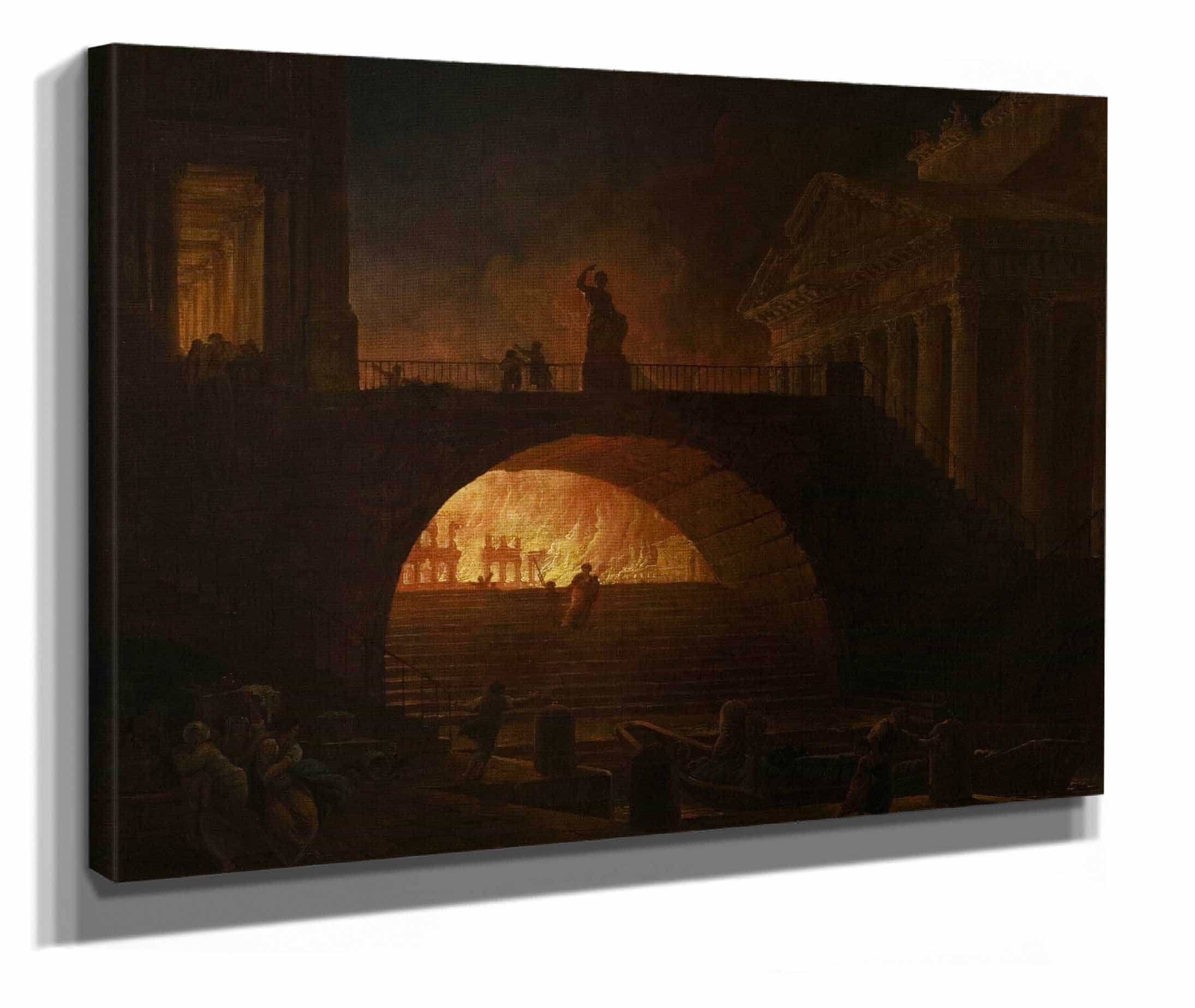 The Fire Of Rome by Hubert Robert - Image 2