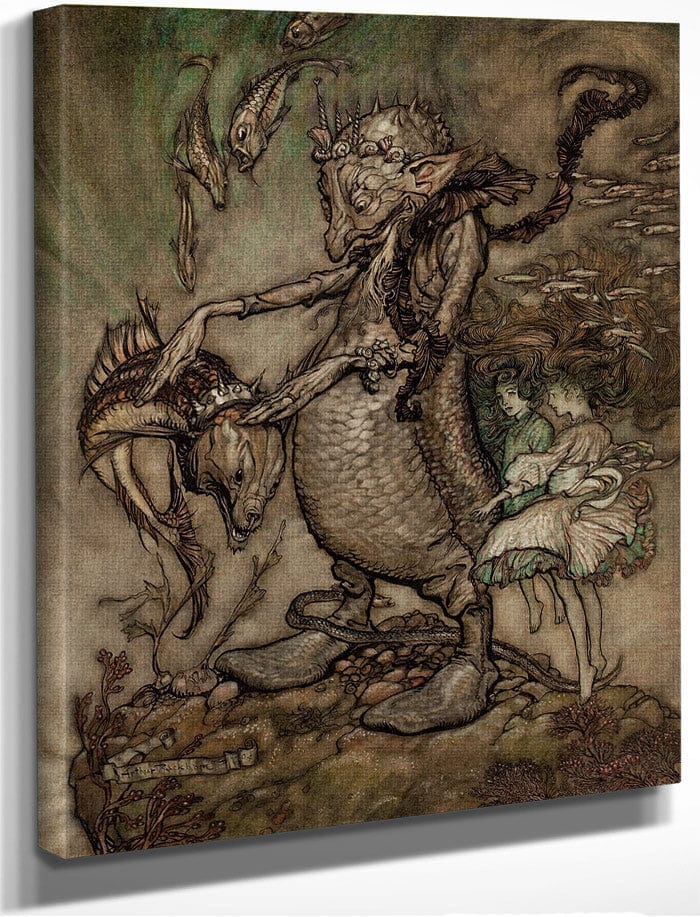 The Fish King And The Dog Fish 1904 By Arthur Rackham