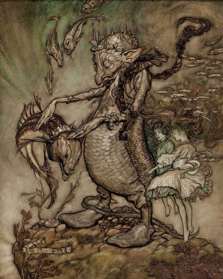 The Fish King And The Dog Fish 1904 By Arthur Rackham - Image 6