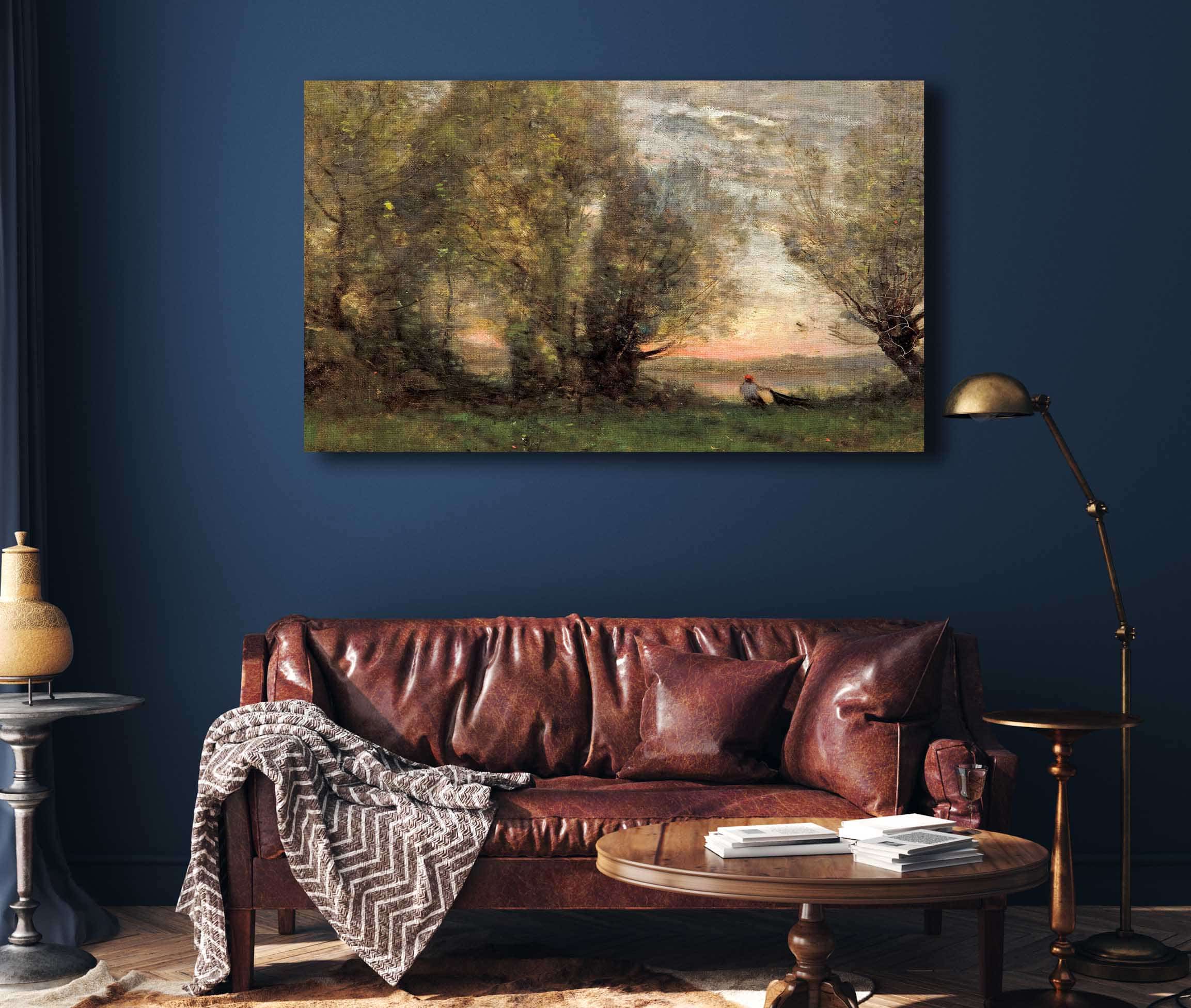 The Fisherman Evening Effect by Jean Baptiste Camille Corot - Image 4