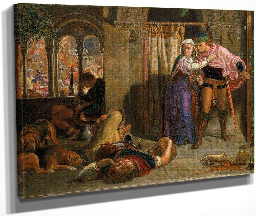 The Flight Of Madeline And Porphyro 1847 1857 Oil On Panel 25 2X35 5Cm Walker Art Gallery By William Holman Hunt