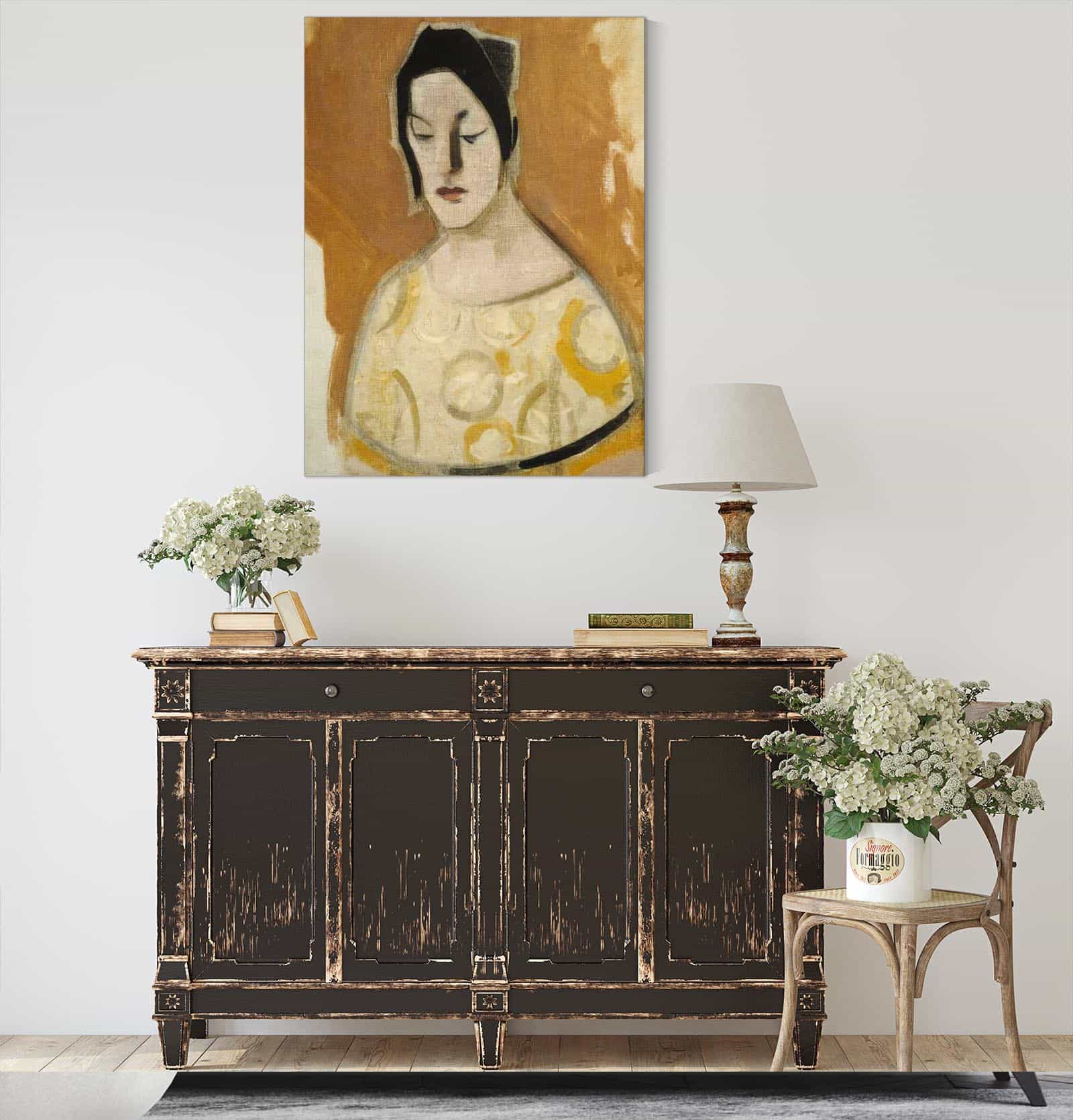 The Fortune Teller Woman In Yellow Dress by Helene Schjerfbeck - Image 4