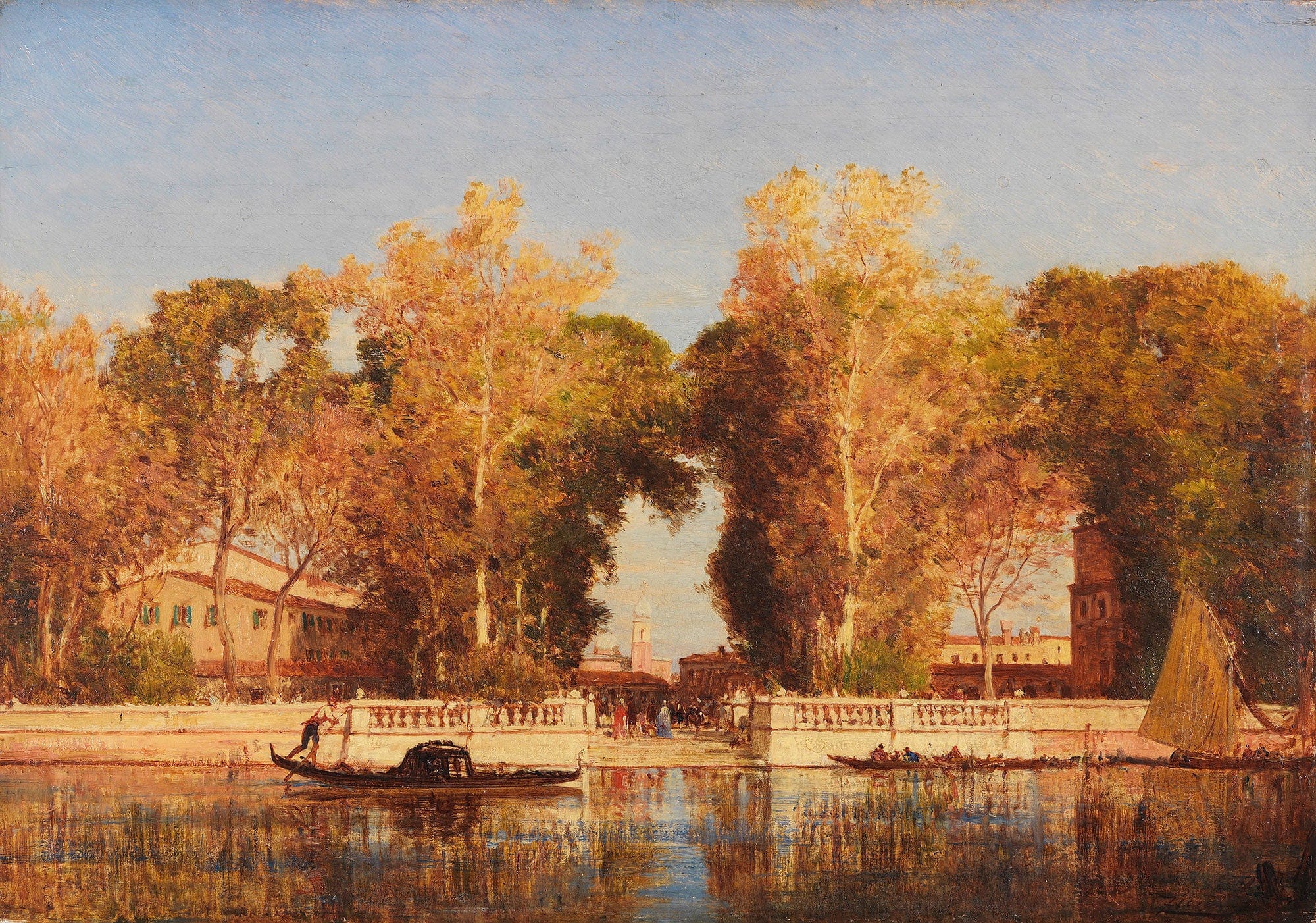 The French Gardens In Venice by Felix Ziem - Image 2