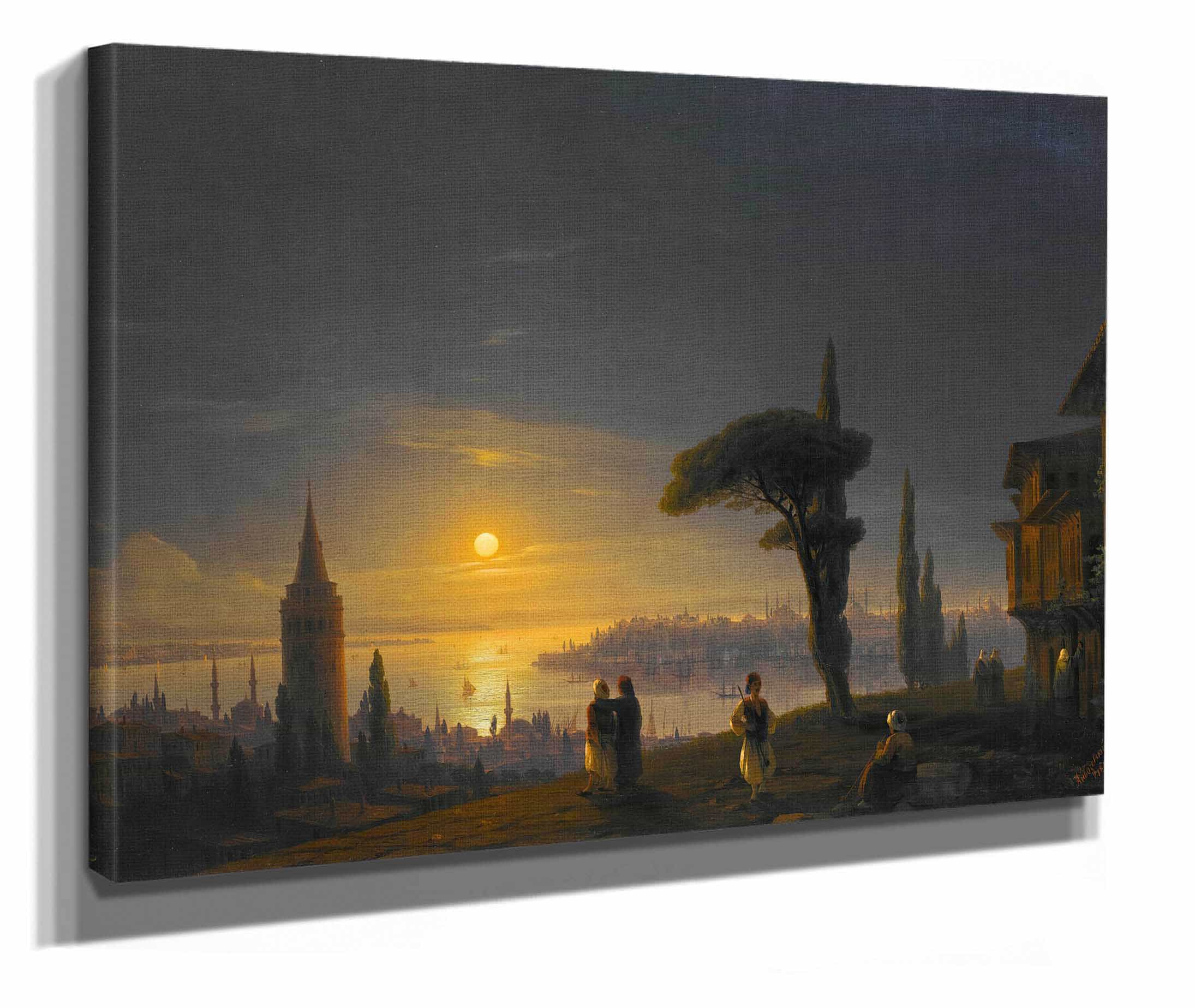 The Galata Tower By Moonlight by Ivan Konstantinovich Aivazovsky - Image 2