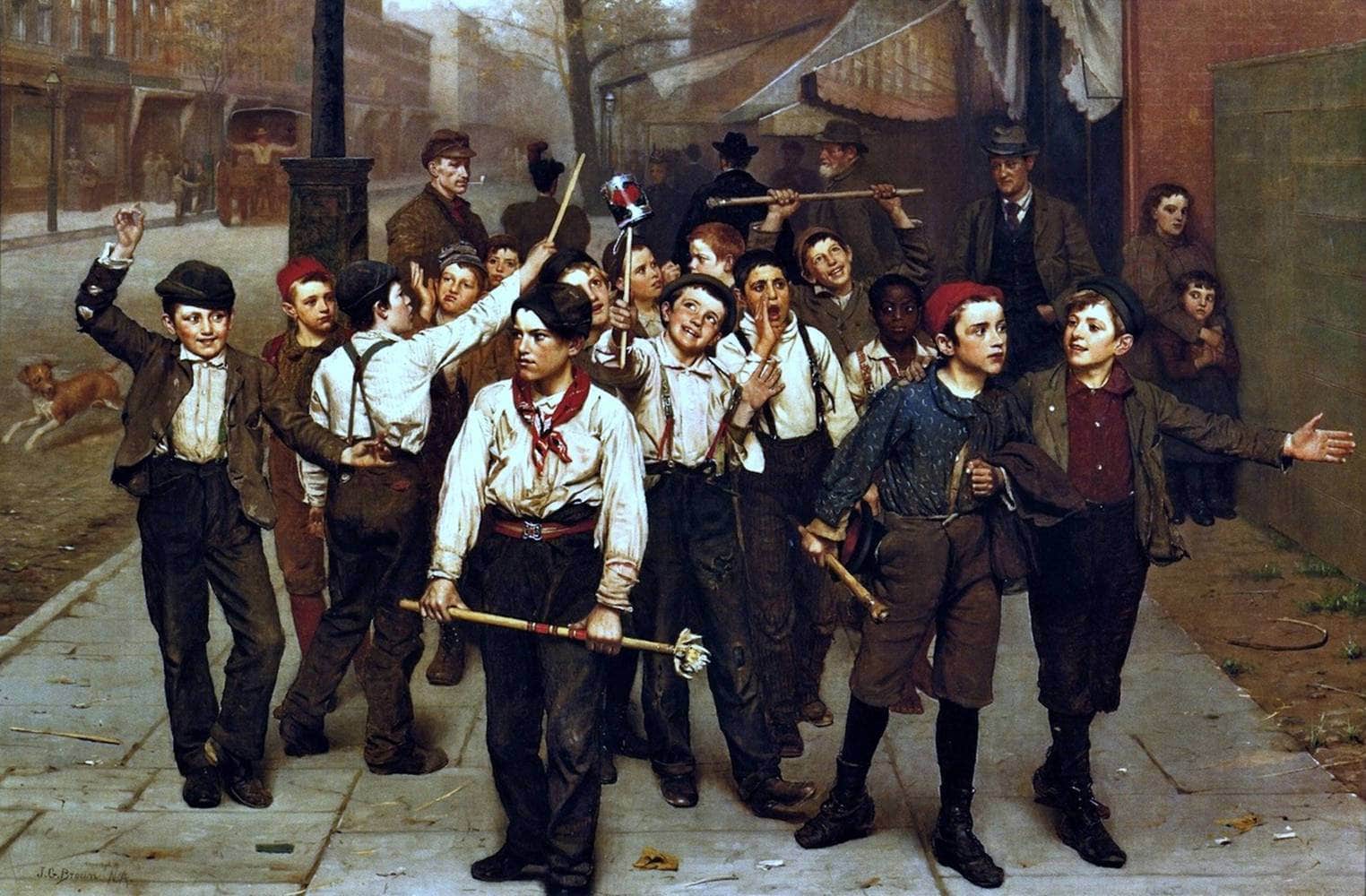 The Gang Painting John George Brown Canvas Art - Image 5