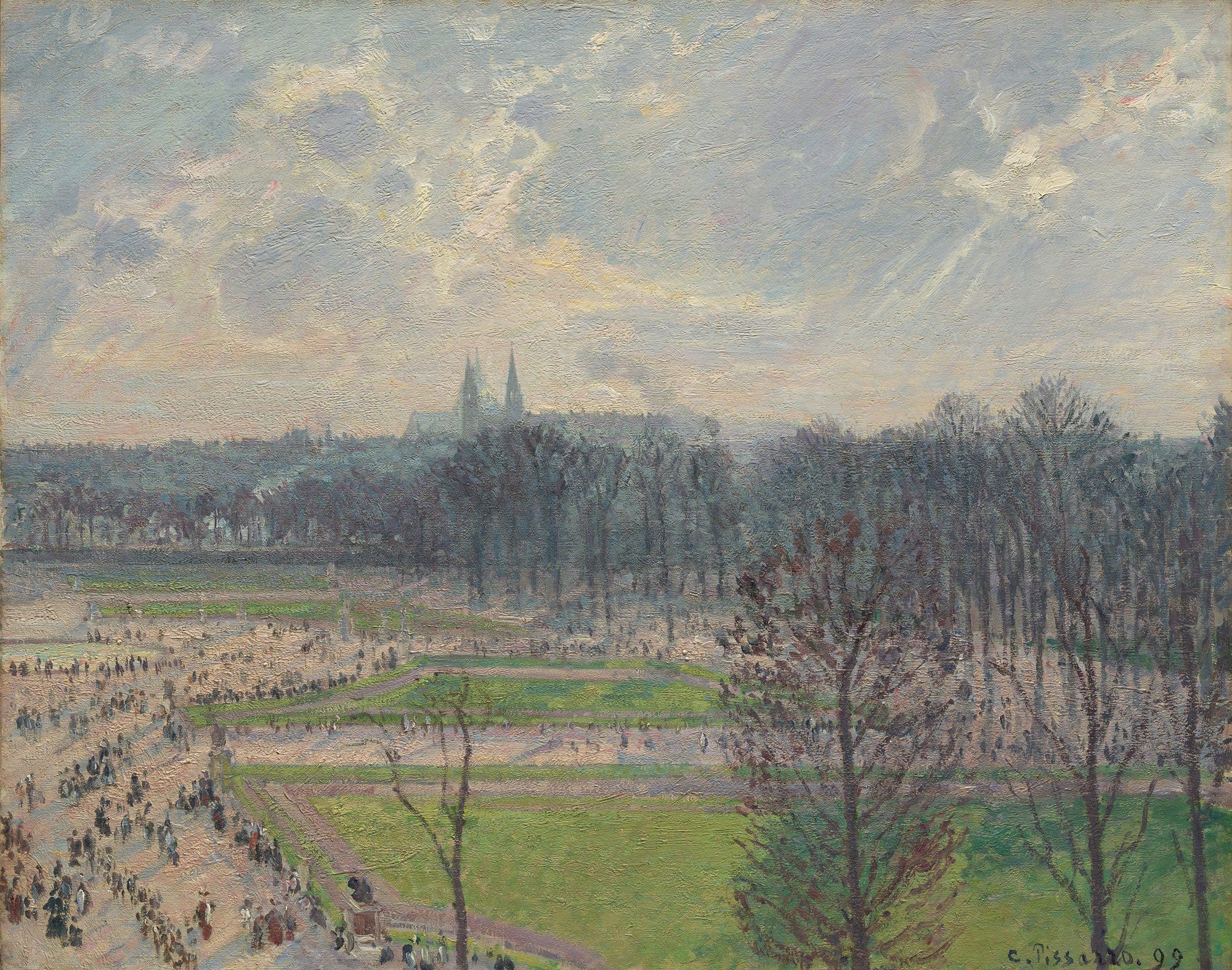 The Garden Of The Tuileries On A Winter Afternoon by Camille Pissarro - Image 5