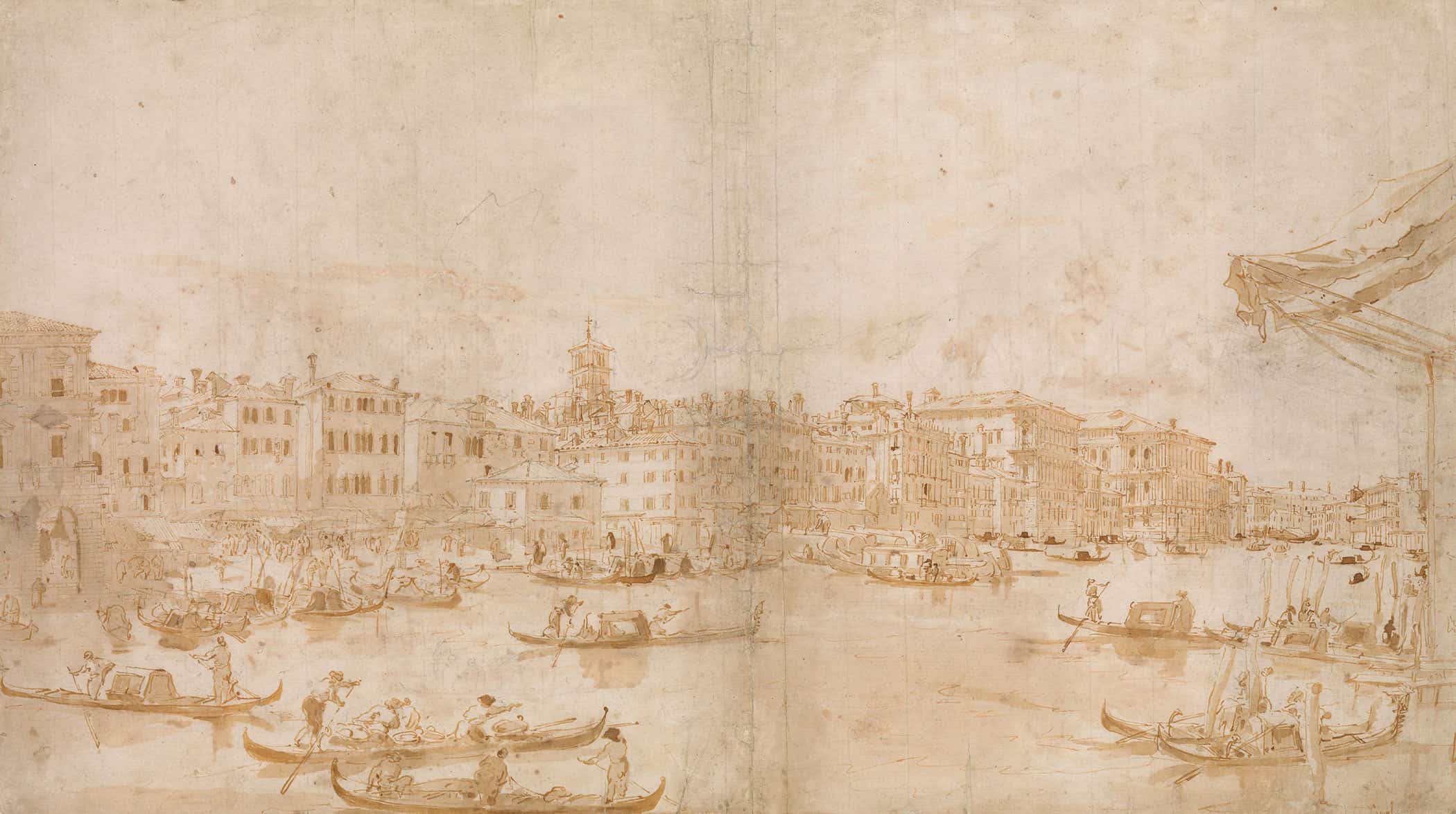 The Grand Canal Above The Rialto   by Francesco Guardi - Image 2