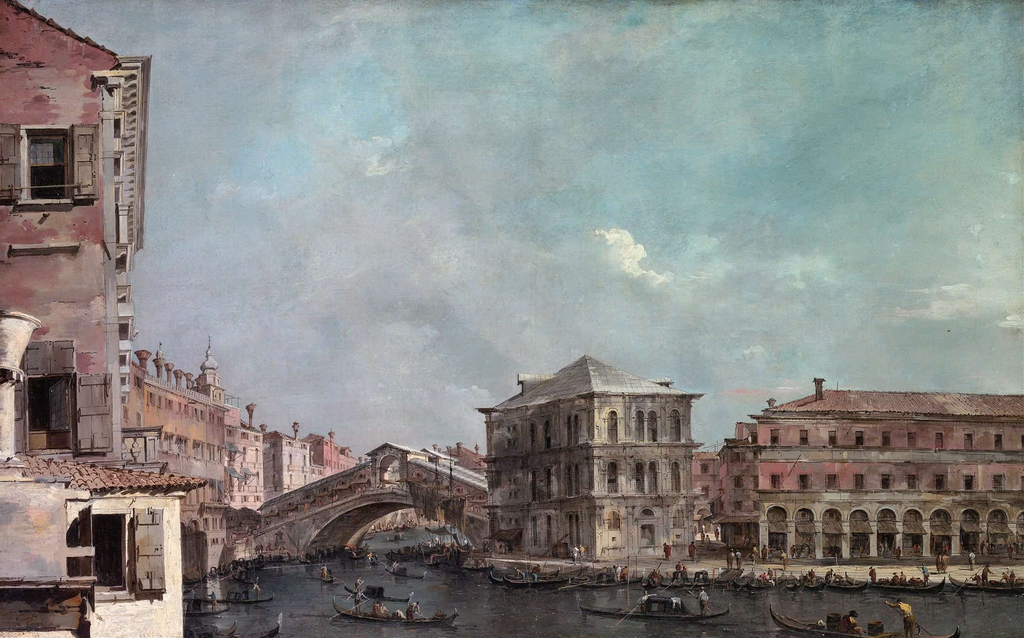 The Grand Canal Above The Rialto Late S by Francesco Guardi - Image 2