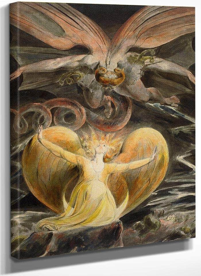 The Great Red Dragon And The Woman Clothed In Sun By William Blake