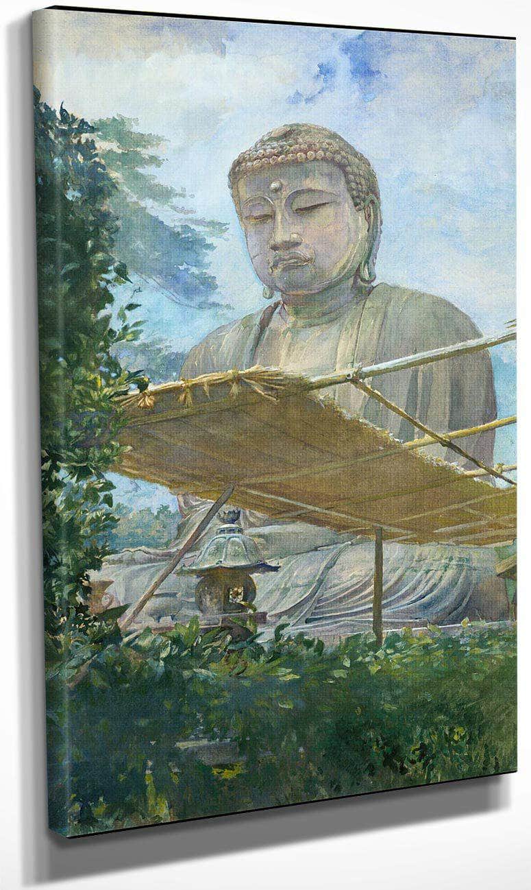 The Great Statue Of Amida Buddha At Kamakura Known As The Daibutsu From The Priests Garden By John La Farge