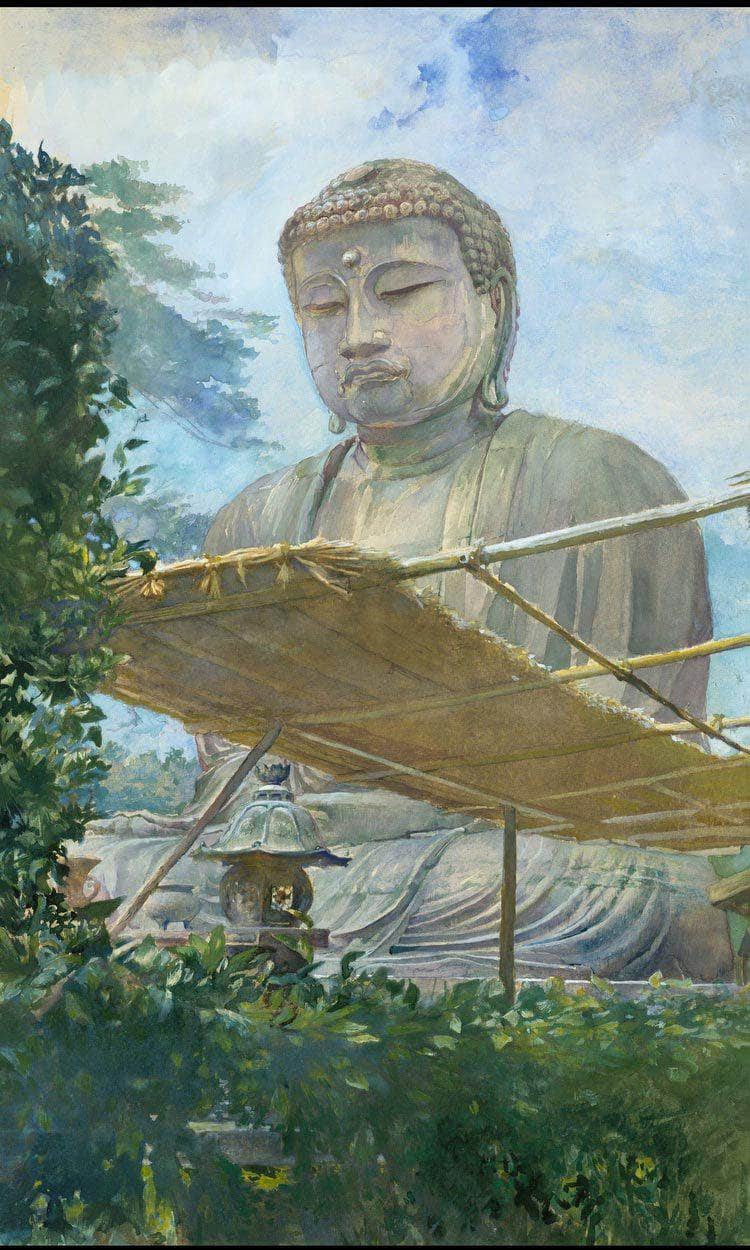 The Great Statue Of Amida Buddha At Kamakura Known As The Daibutsu From The Priests Garden By John La Farge - Image 6