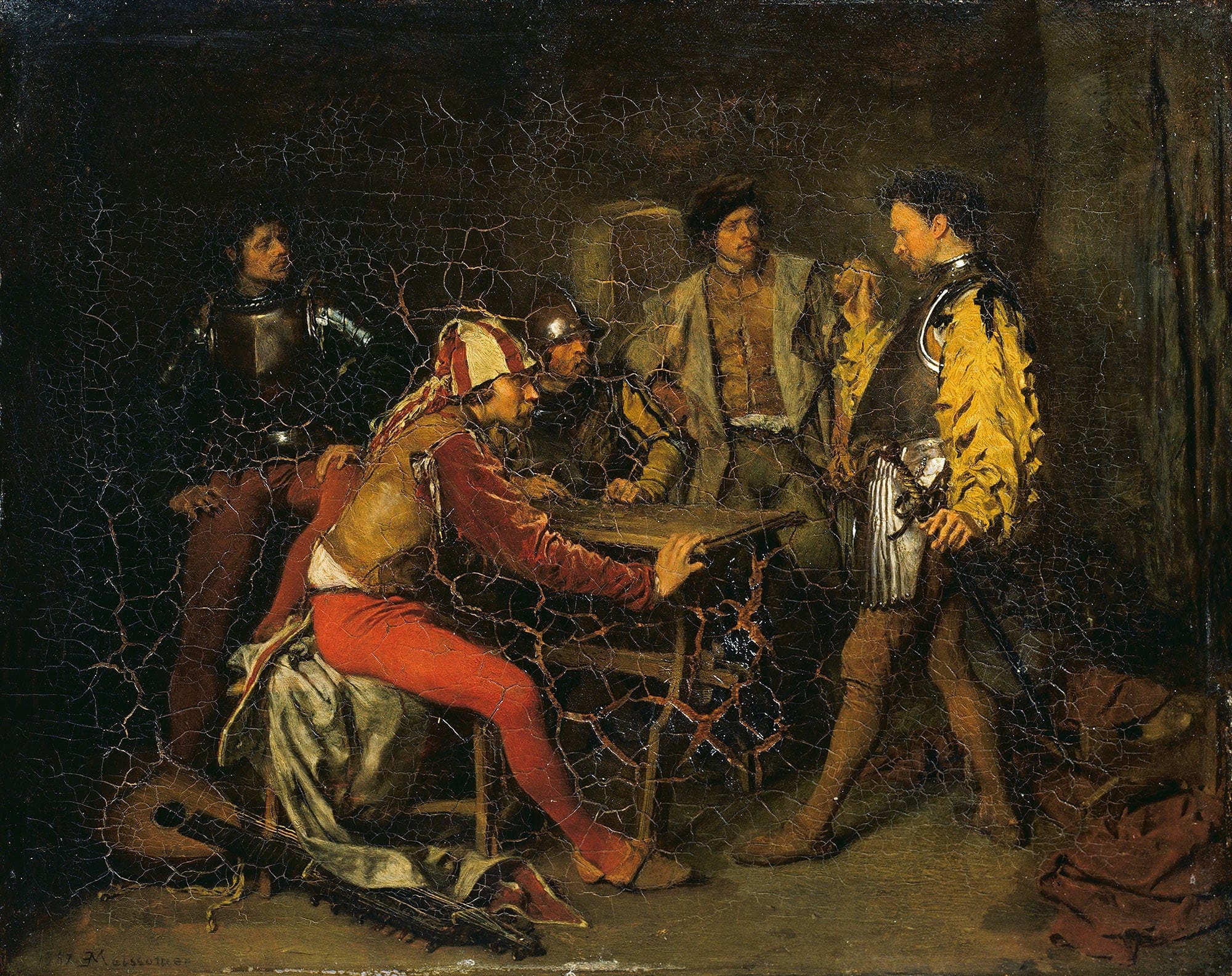 The Guard Room Probably by Ernest Meissonier - Image 2